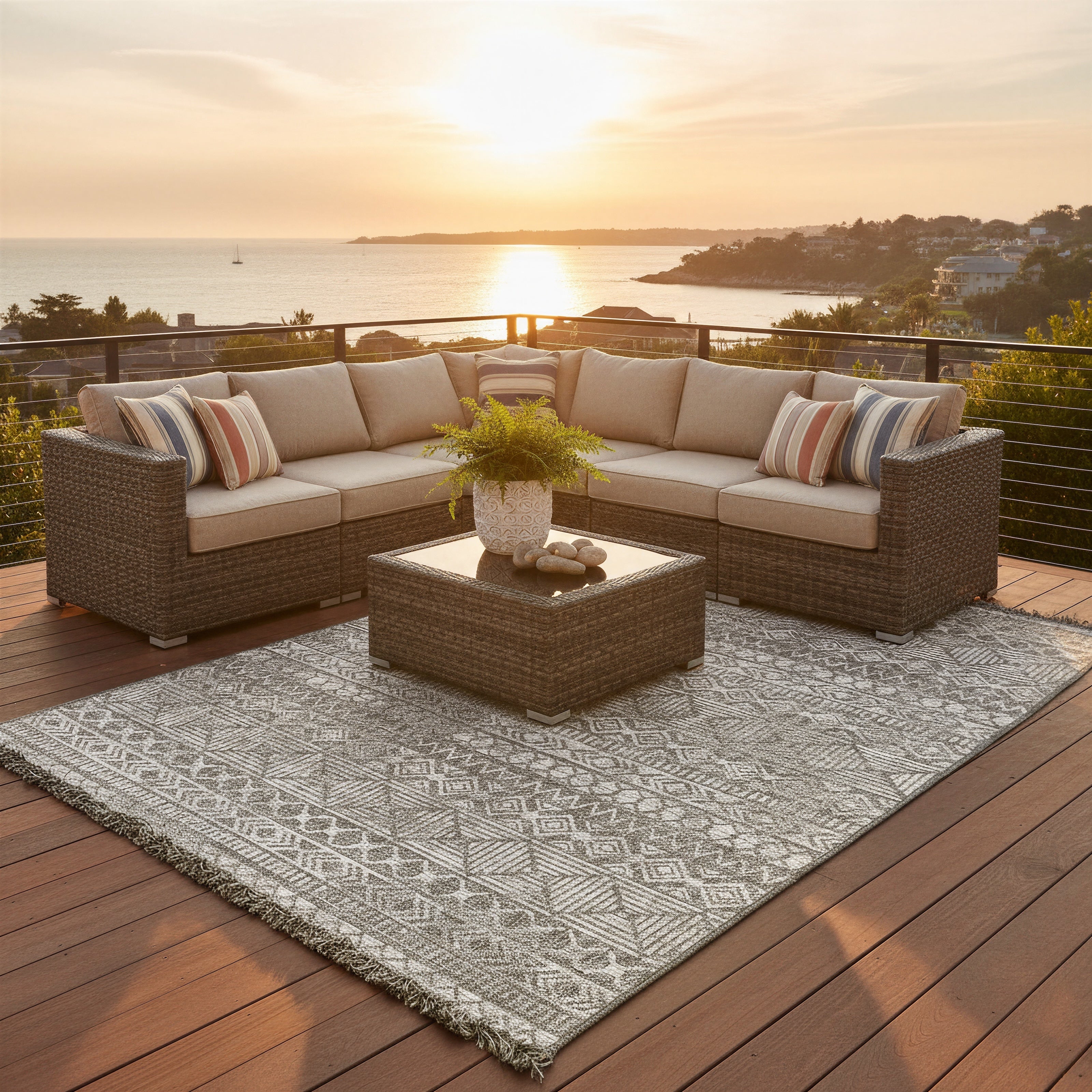 Oriental Weavers Gillian 4925A Beige/Black Area Rug