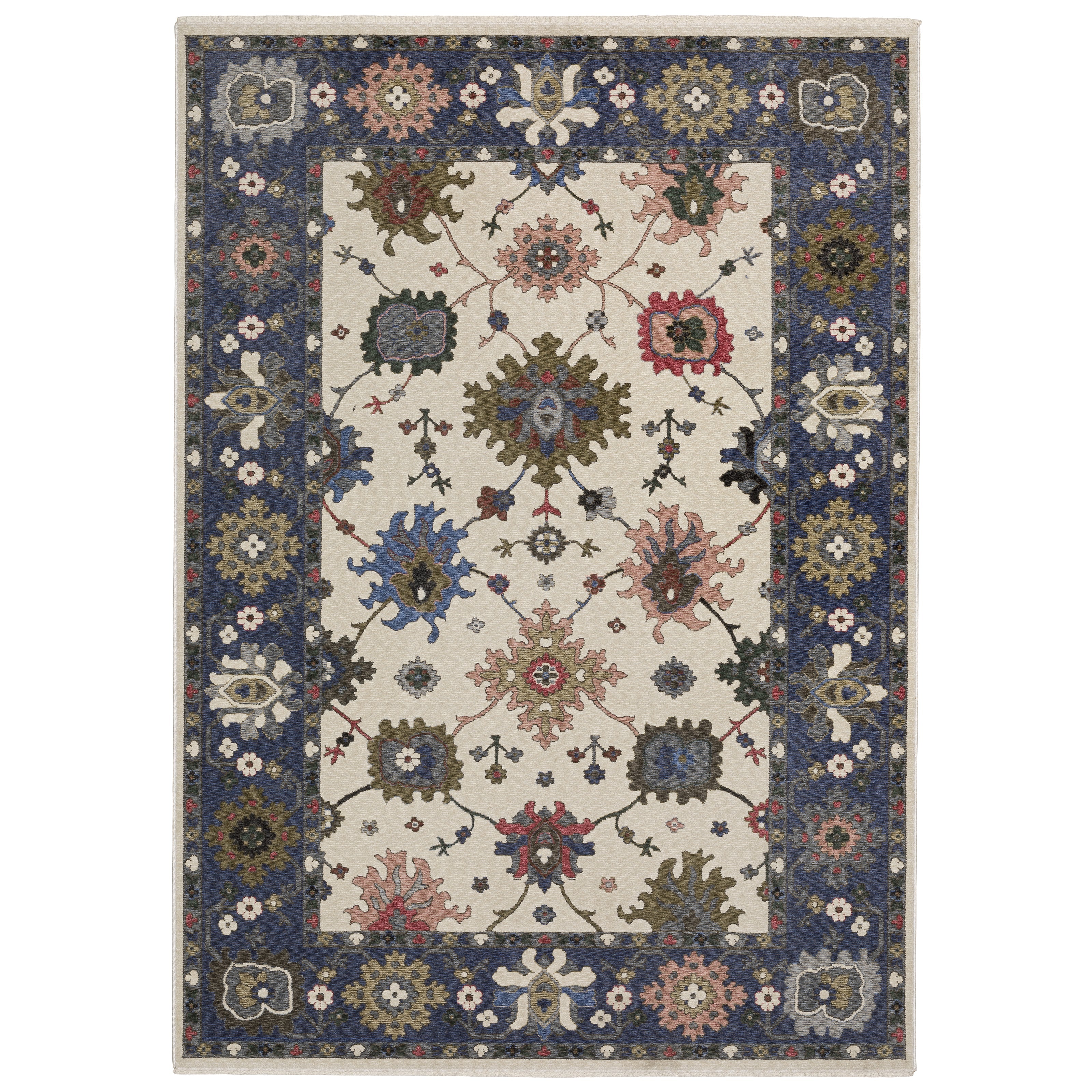 Oriental Weavers Hastings HA01E Ivory/Blue Area Rug