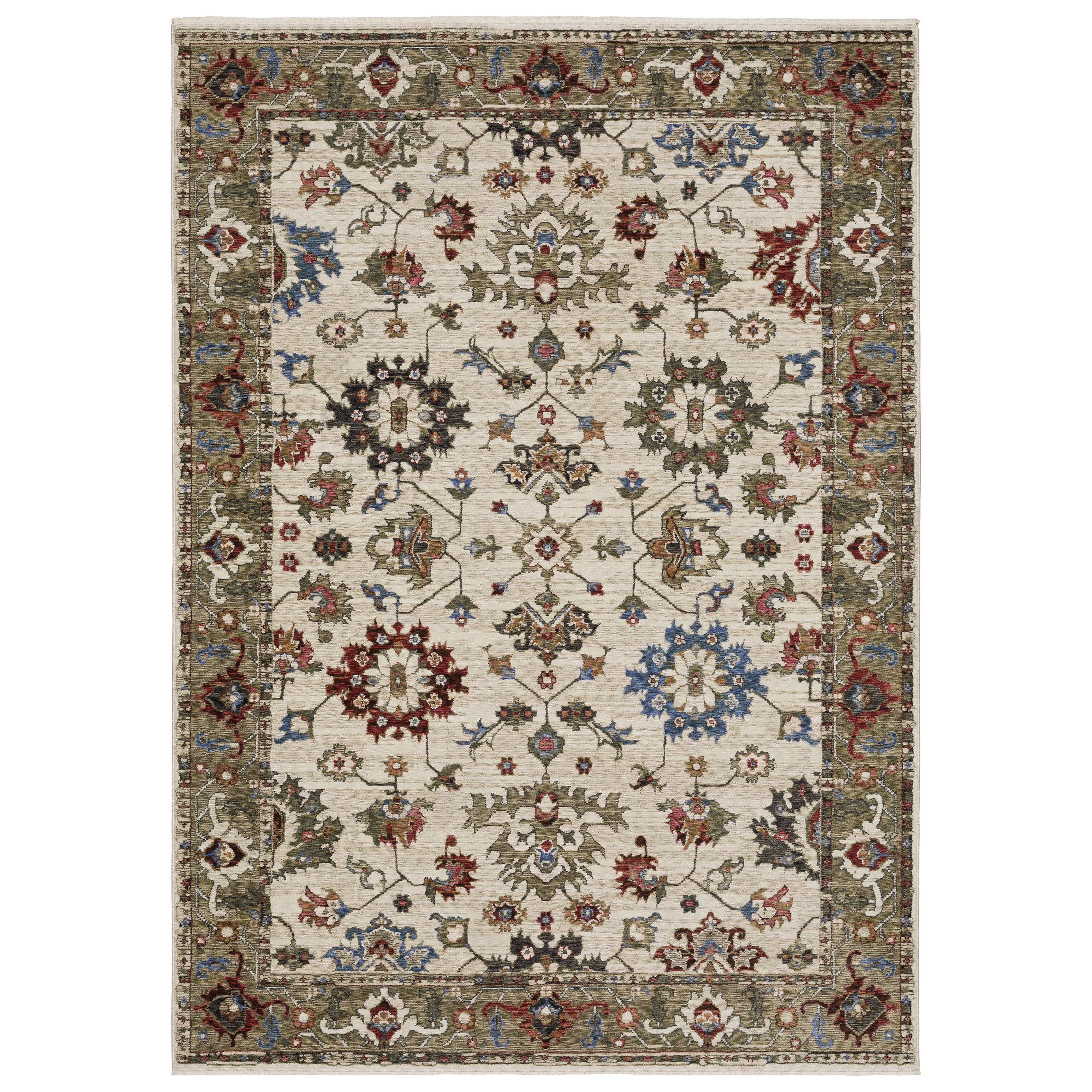 Oriental Weavers Hastings HA03W Ivory/Green Area Rug