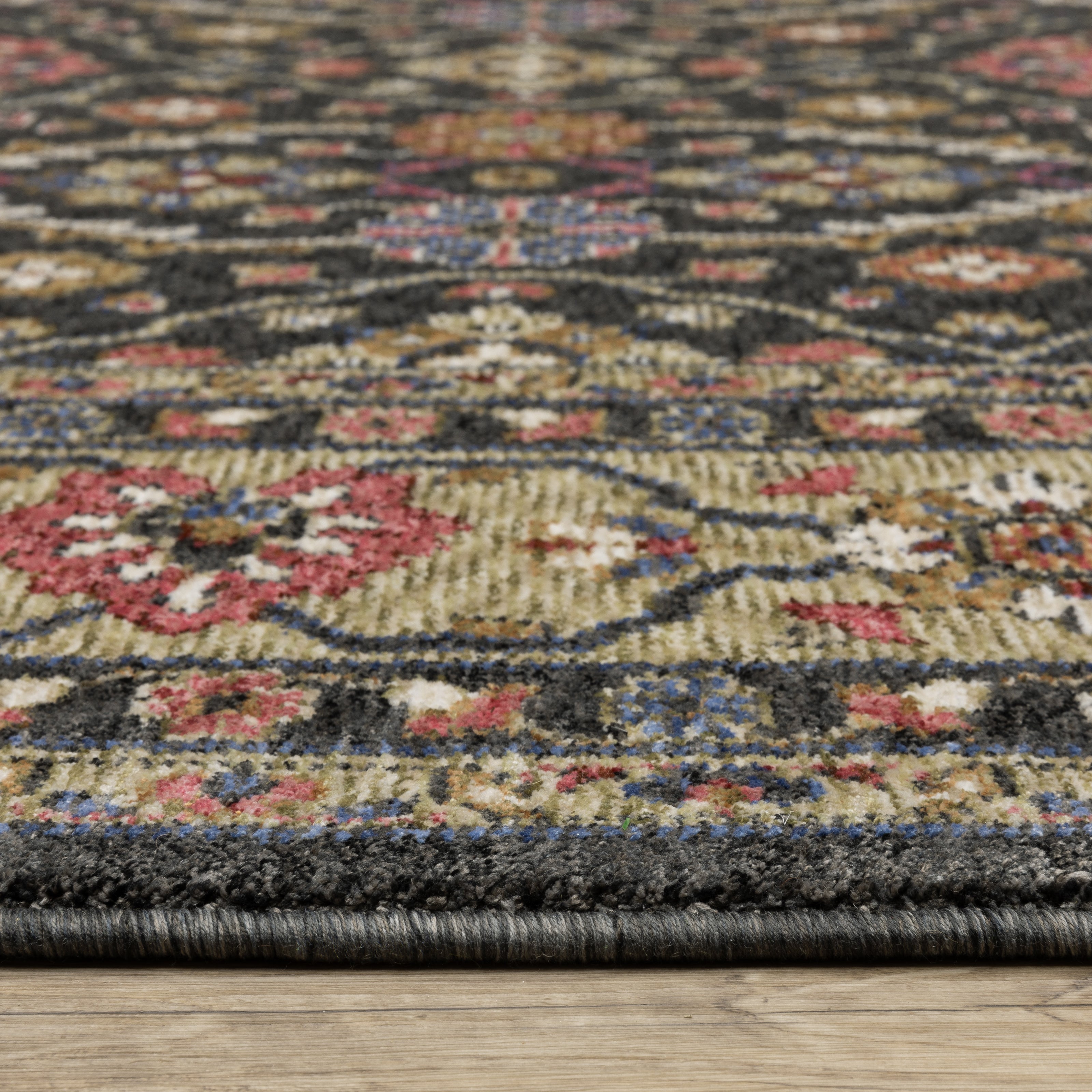 Oriental Weavers Hastings HA07D Charcoal/Pink Area Rug