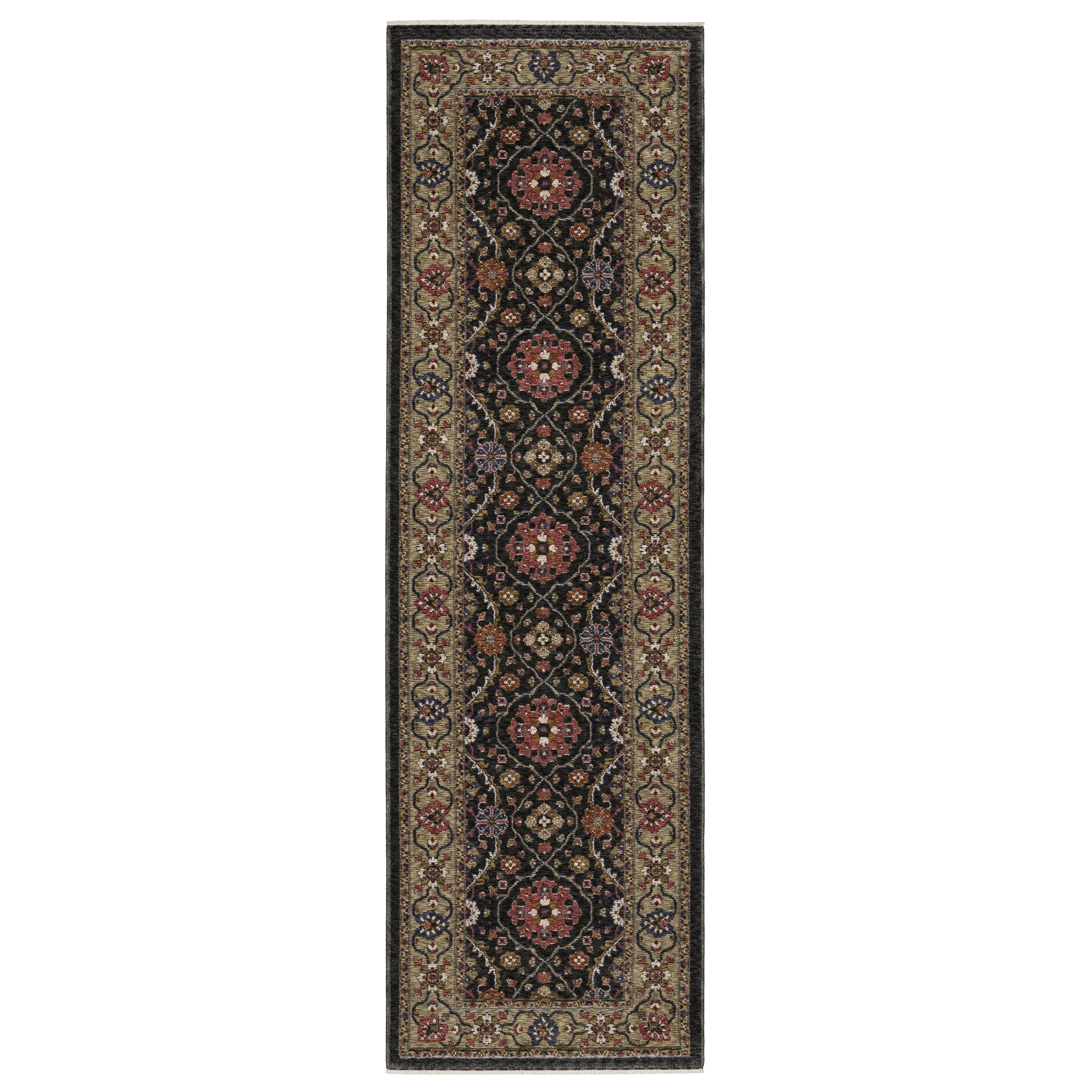 Oriental Weavers Hastings HA07D Charcoal/Pink Area Rug