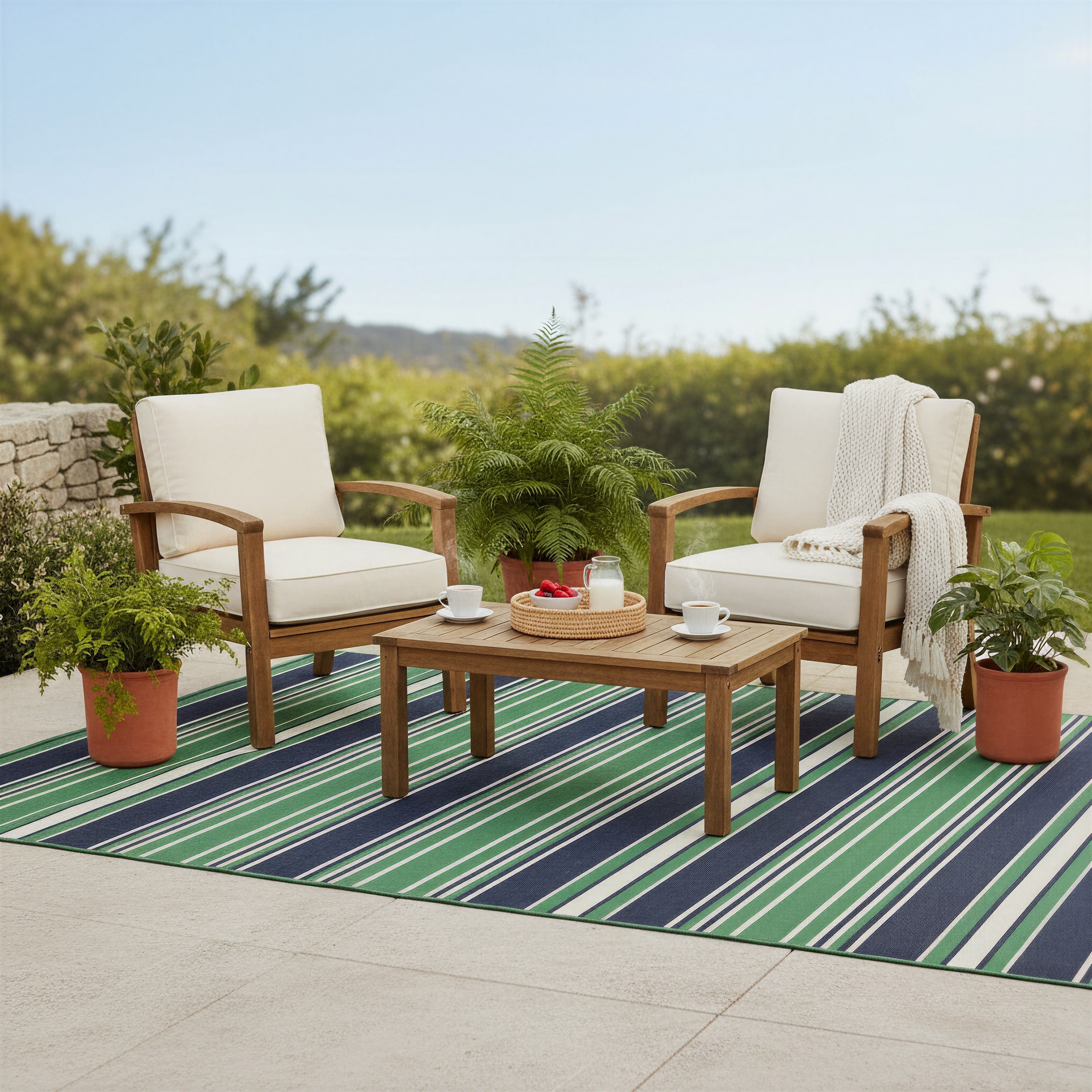 Oriental Weavers Havana HAV05 Green/Navy Area Rug