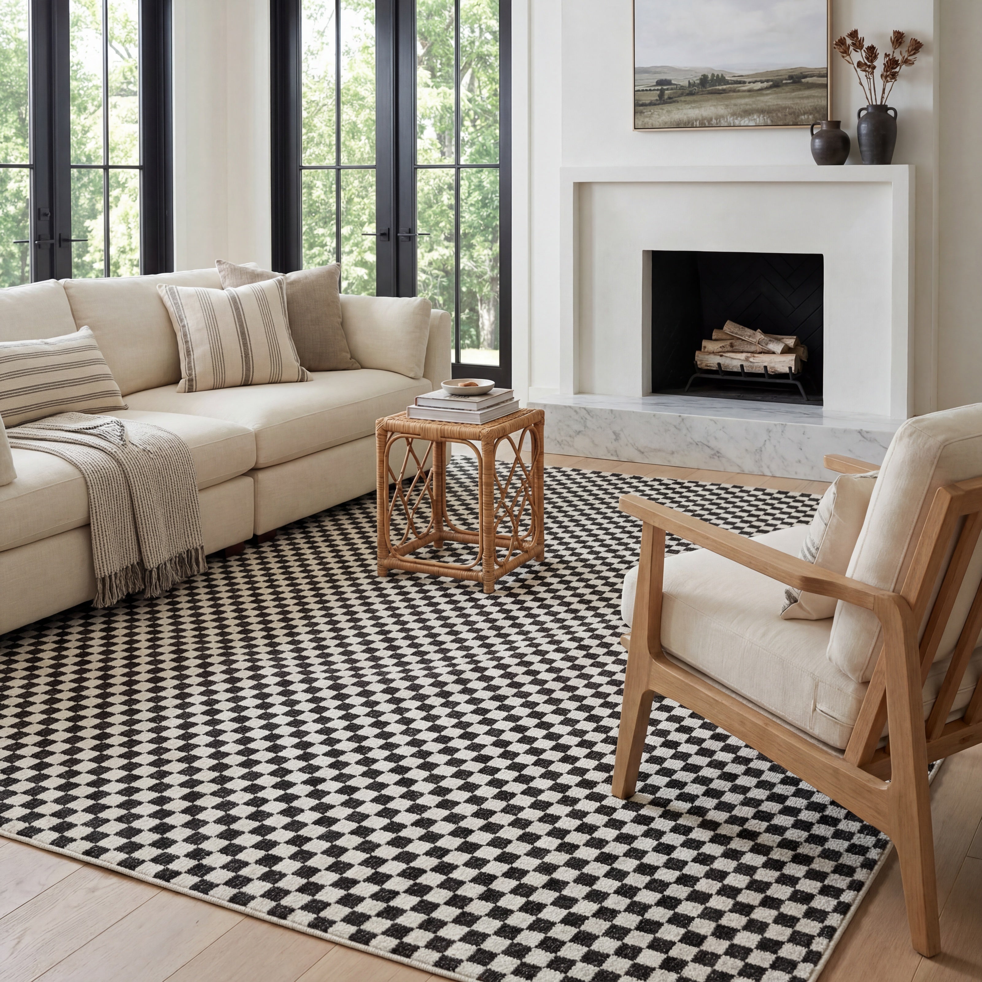Oriental Weavers Hunter HNT02 Black/Ivory Area Rug
