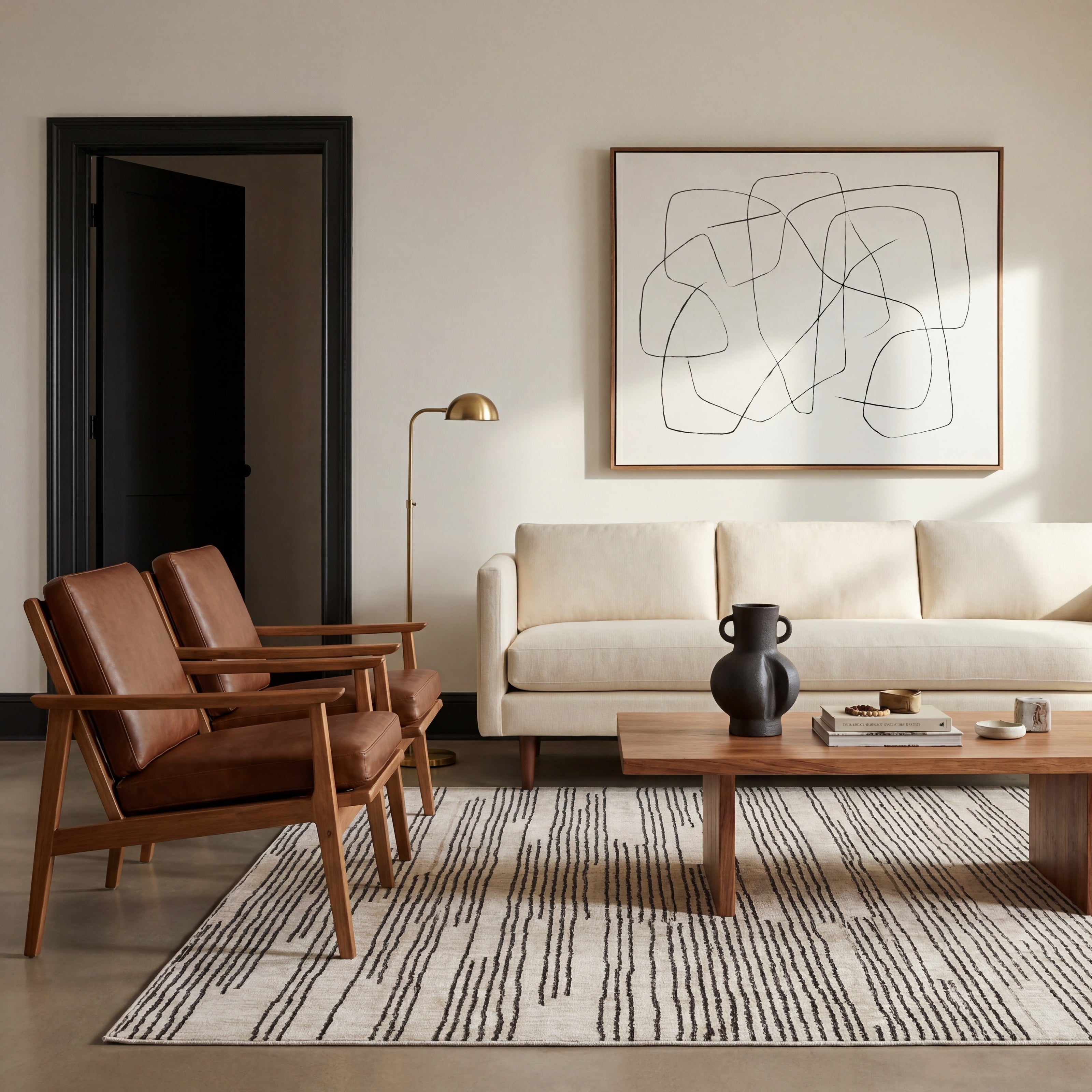 Oriental Weavers Hunter HNT04 Black/Beige Area Rug