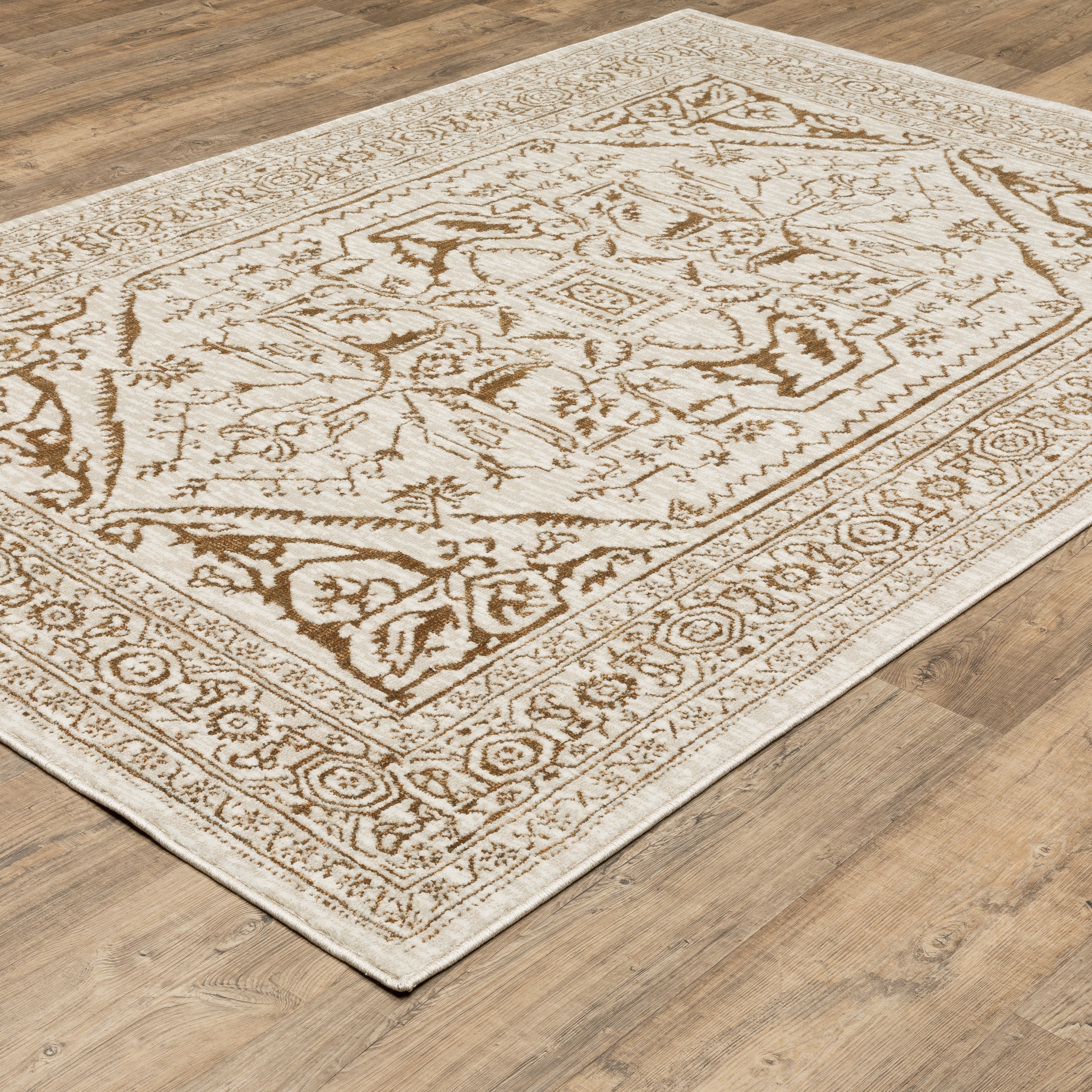 Oriental Weavers Intrigue INT03 Ivory/Gold Area Rug