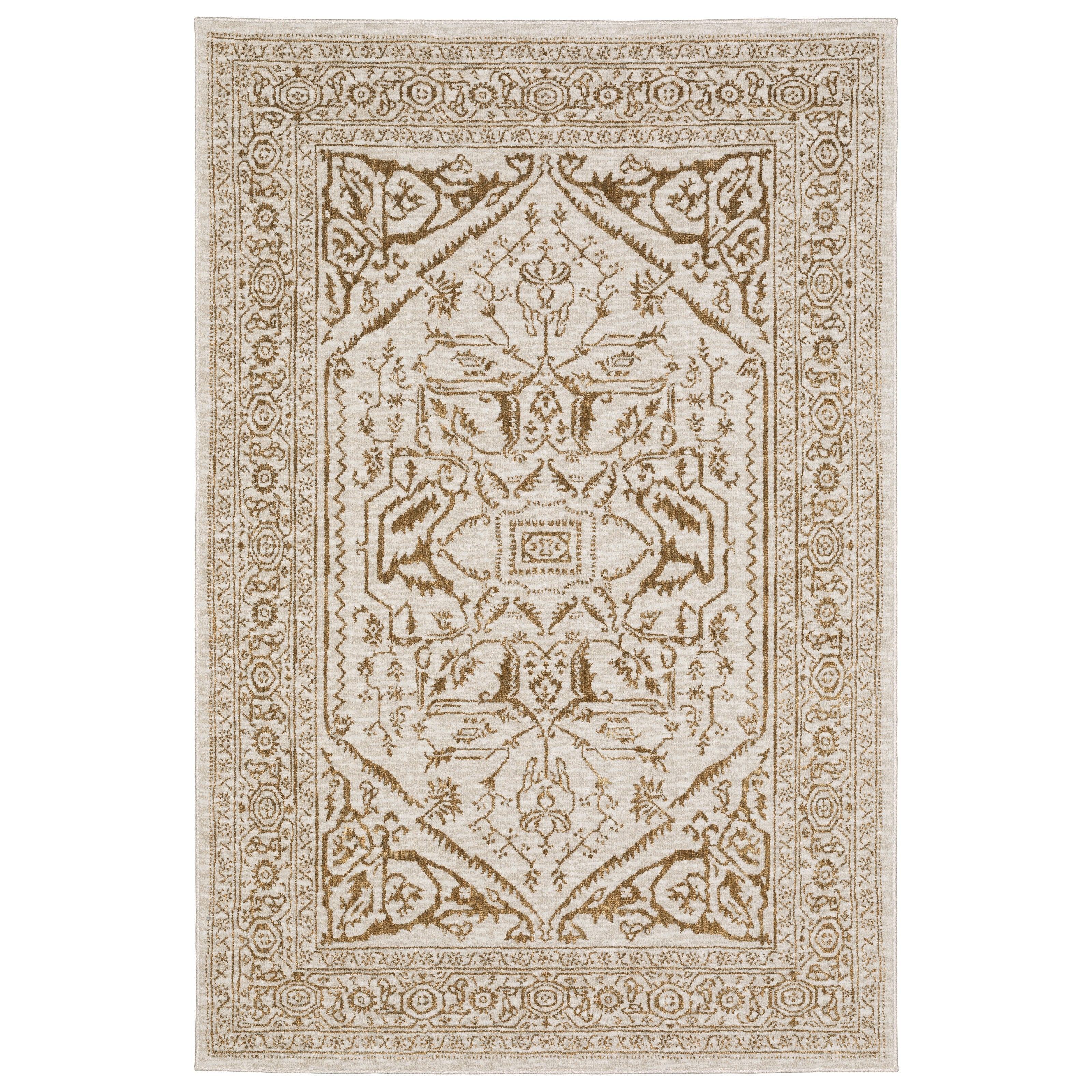 Oriental Weavers Intrigue INT03 Ivory/Gold Area Rug