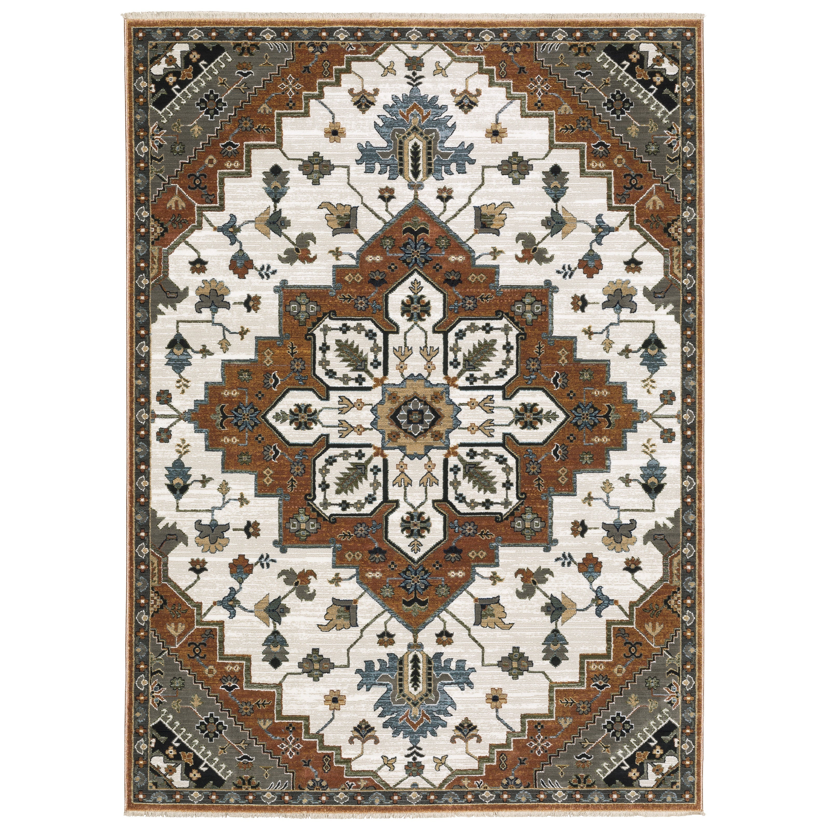 Oriental Weavers Keira KEI03 Rust/Ivory Area Rug