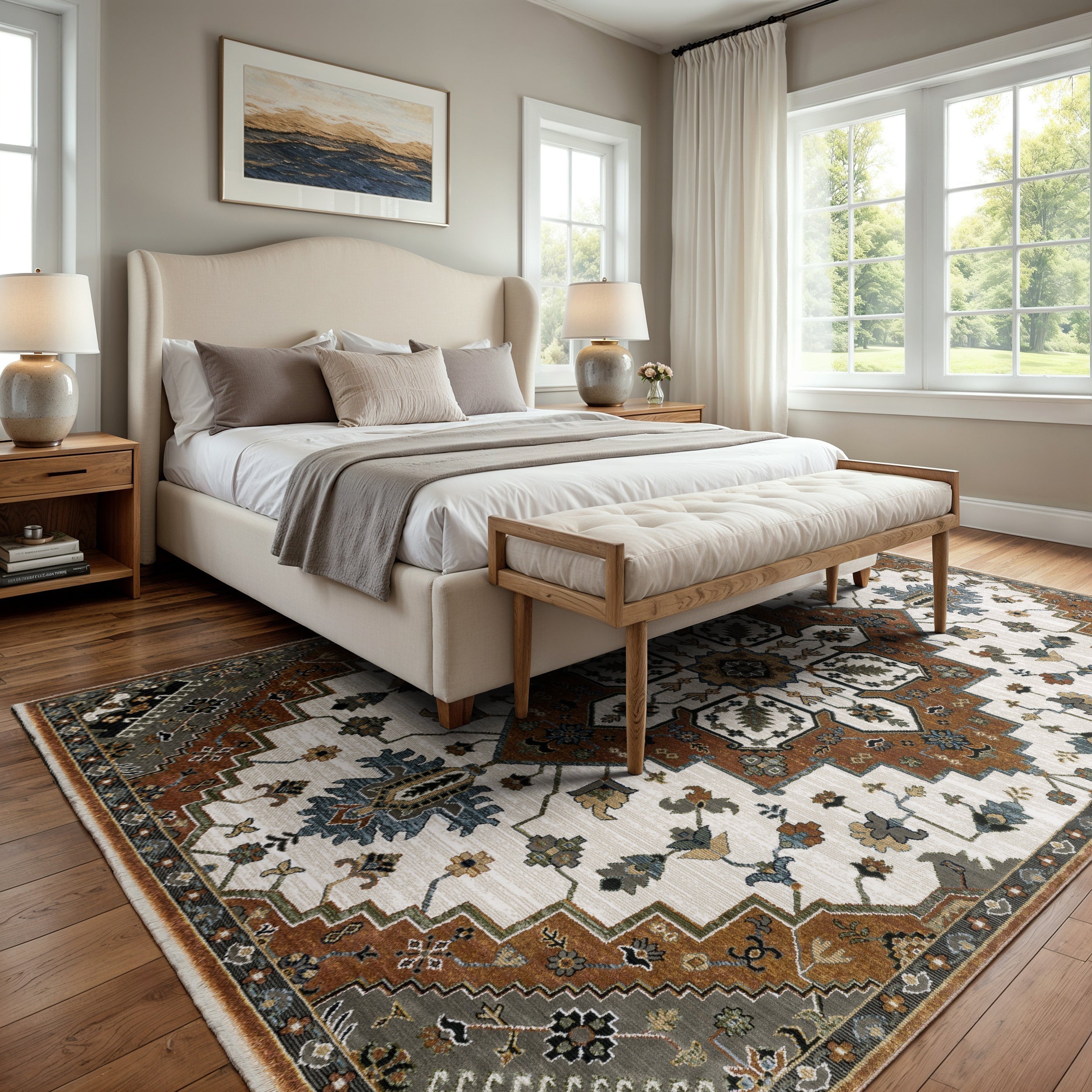 Oriental Weavers Keira KEI03 Rust/Ivory Area Rug