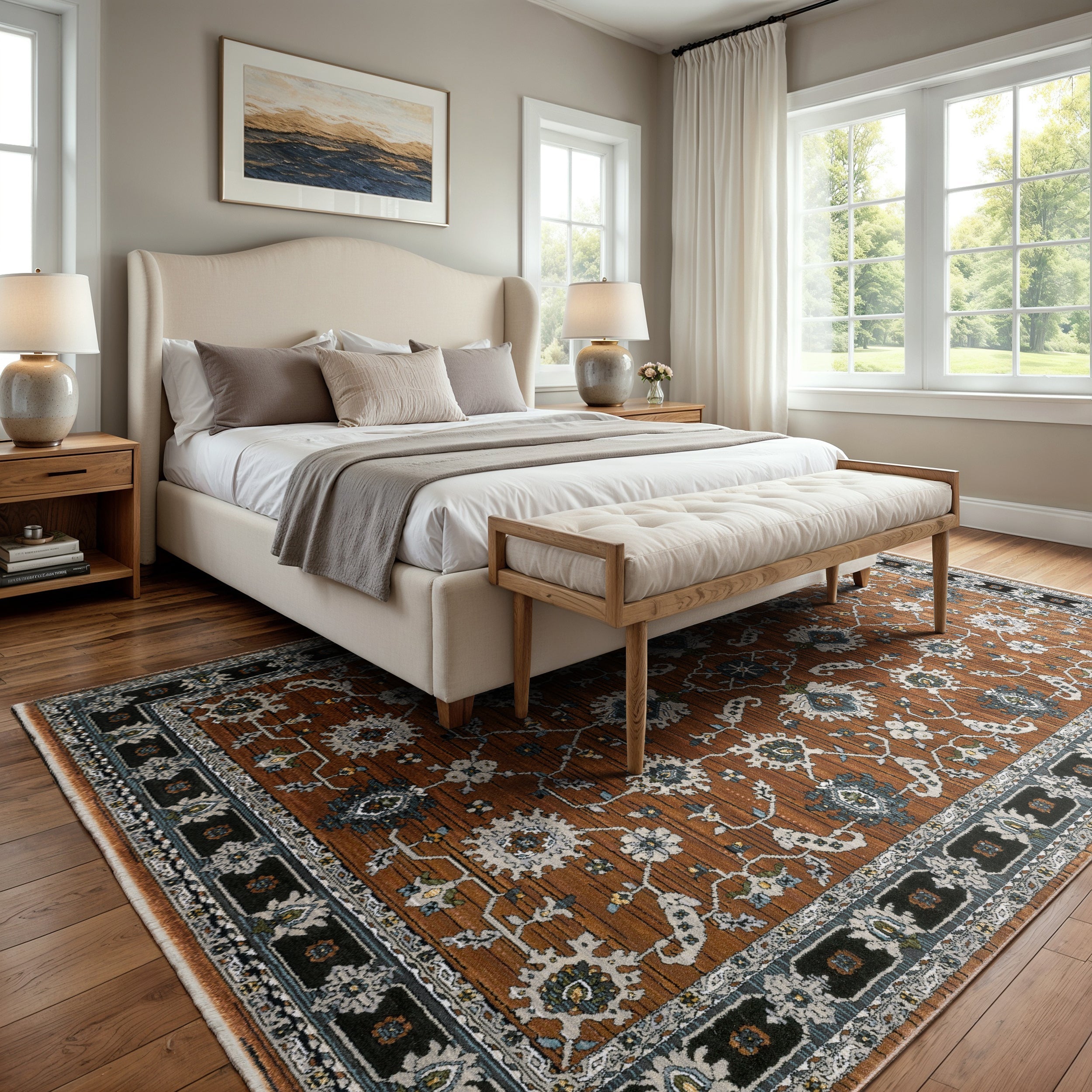 Oriental Weavers Keira KEI05 Rust/Grey Area Rug