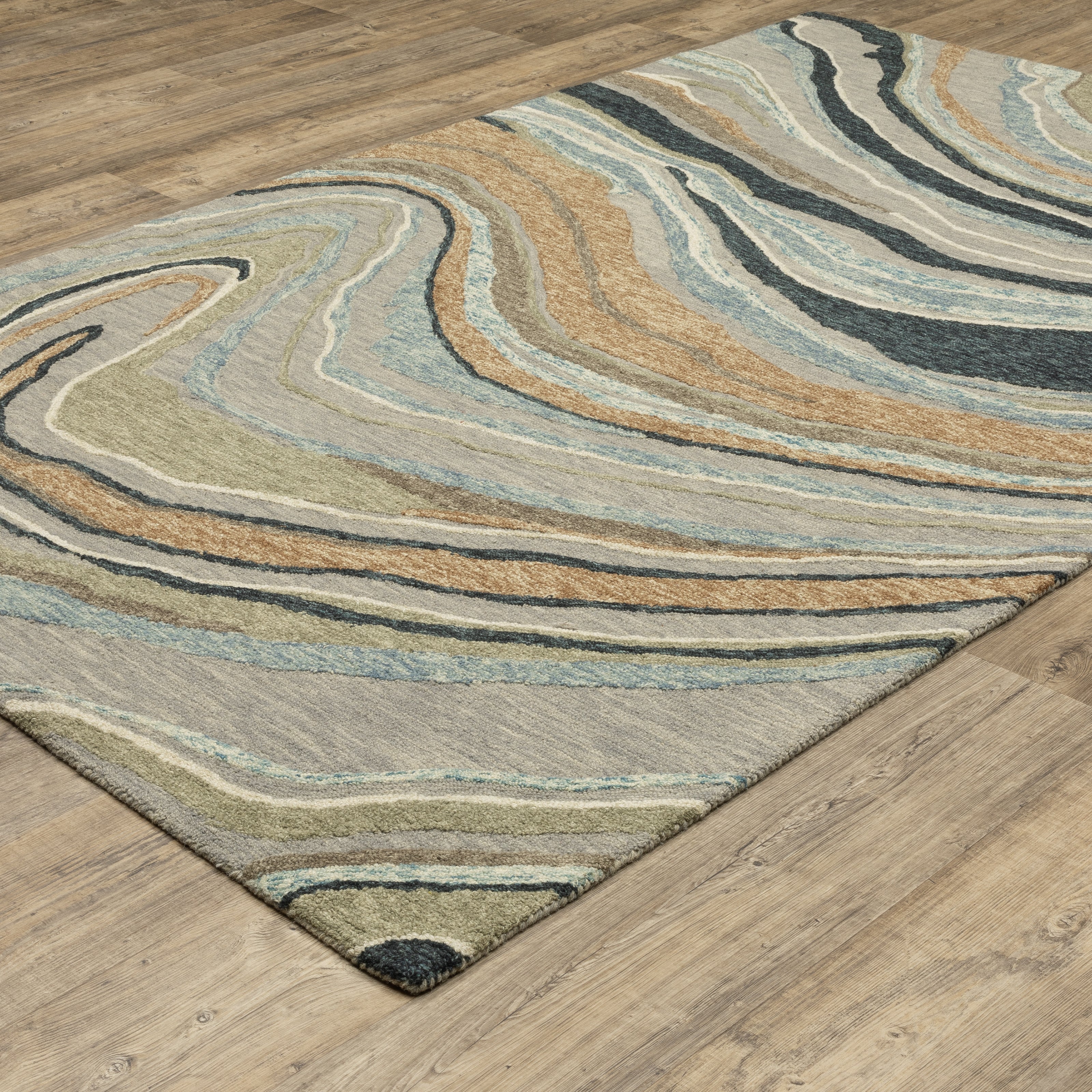 Oriental Weavers Kipton KIP07 Grey/Blue Area Rug
