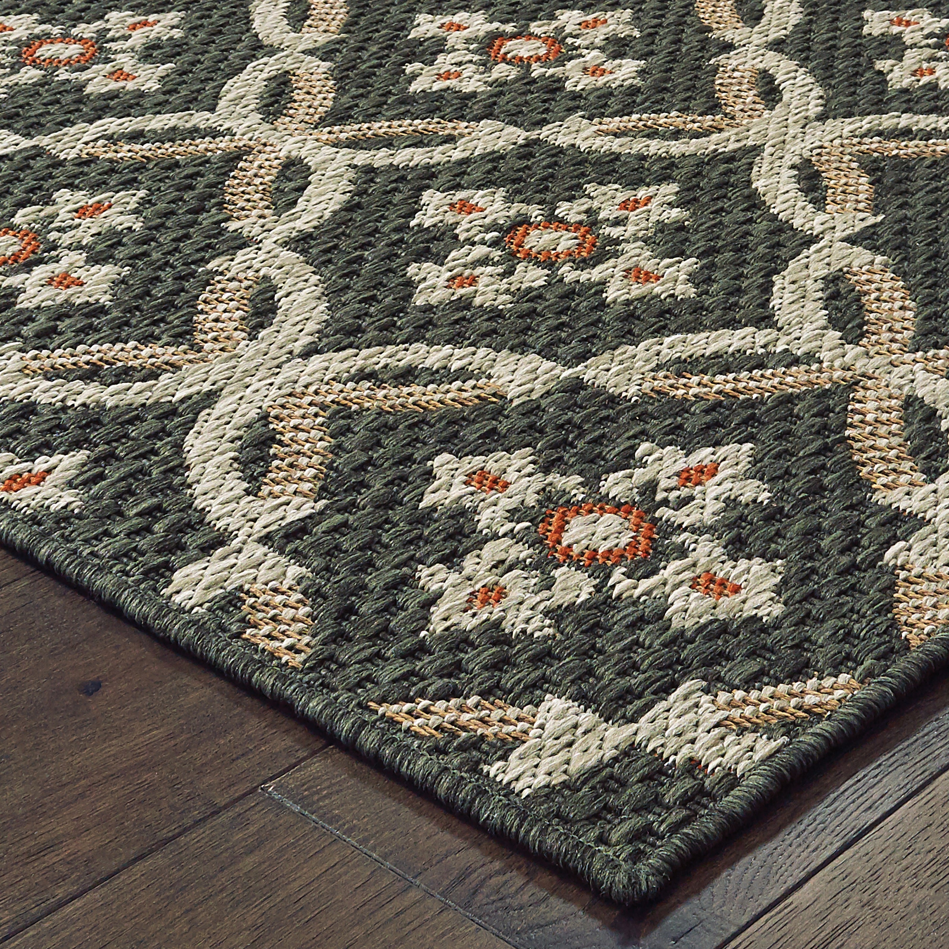 Oriental Weavers Latitude 1904K Grey/Orange Area Rug