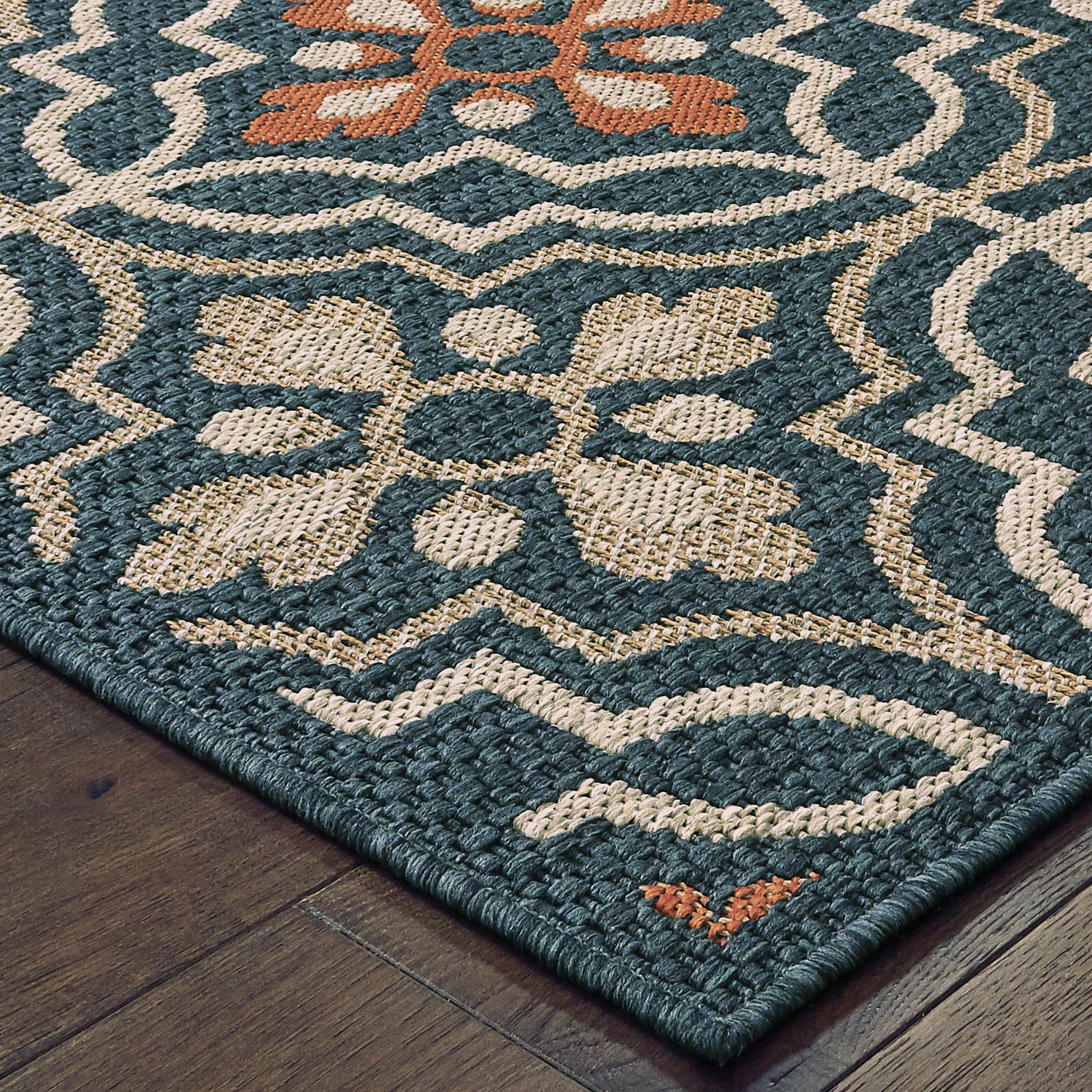 Oriental Weavers Latitude 709B Blue/Orange Area Rug