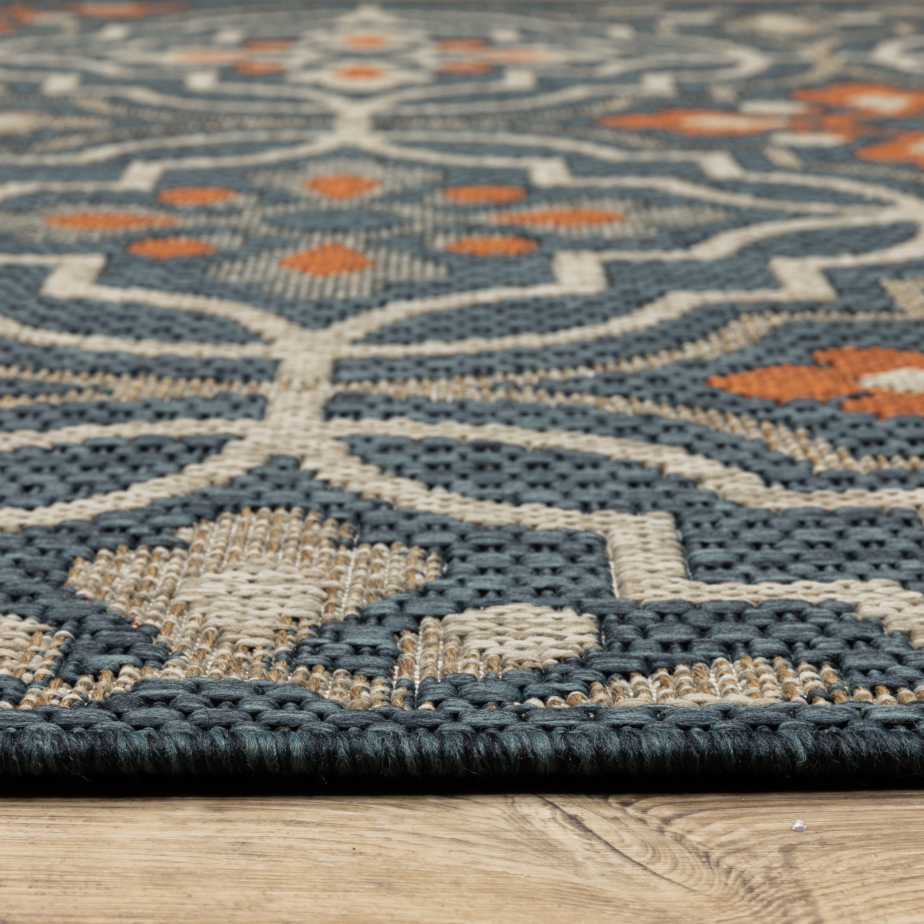 Oriental Weavers Latitude 709B Blue/Orange Area Rug