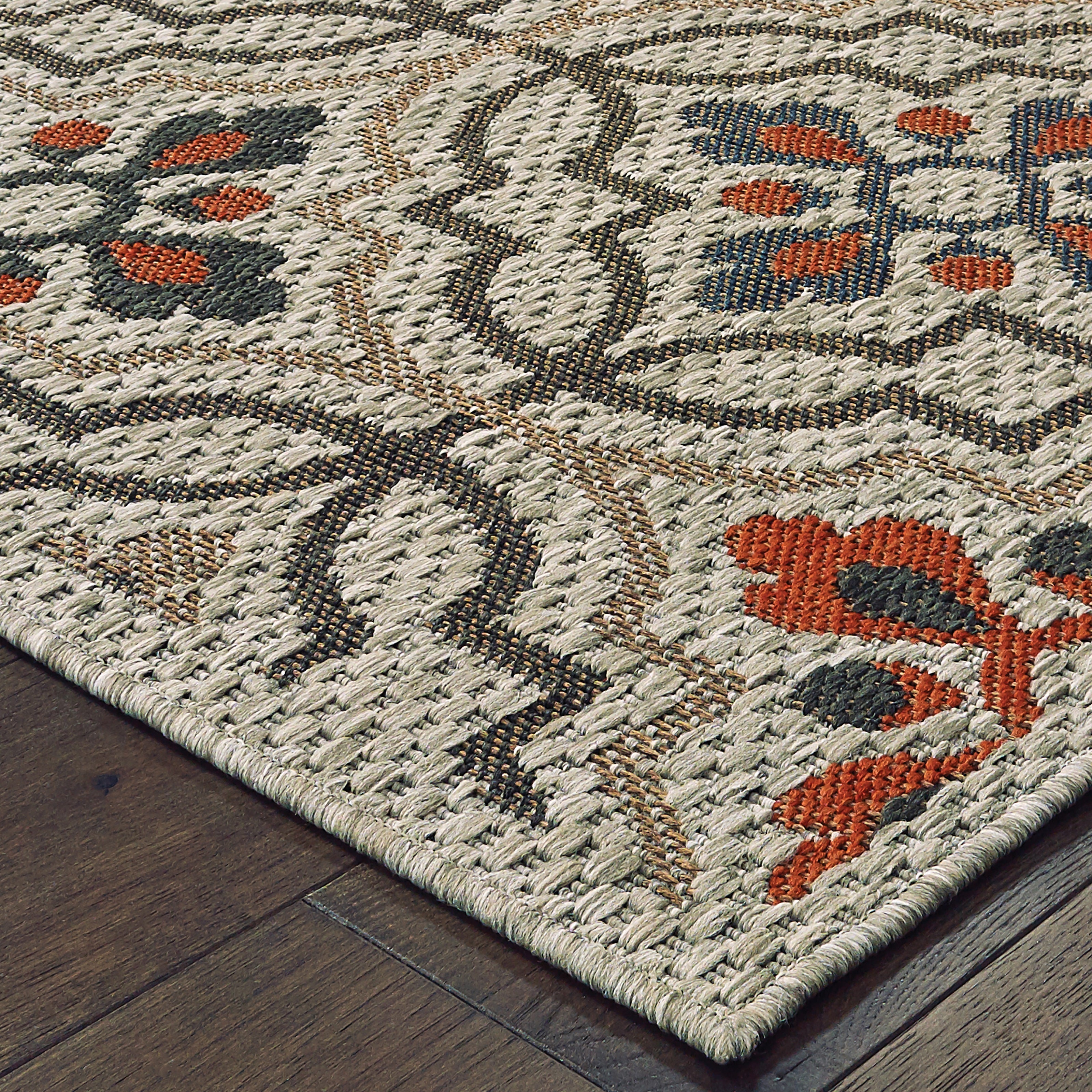 Oriental Weavers Latitude 709Y Grey/Orange Area Rug