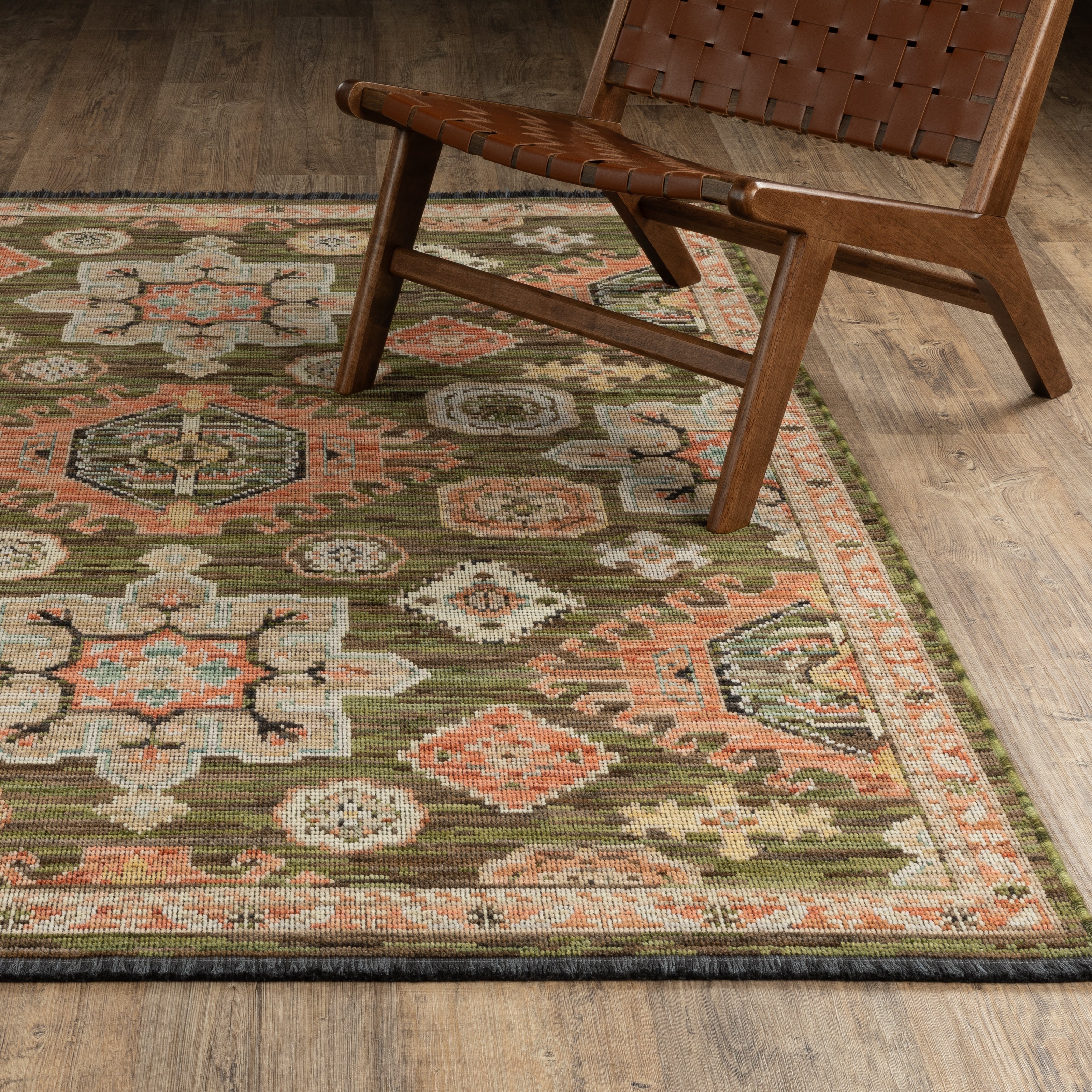 Oriental Weavers Legacy LGY02 Green/Rust Area Rug