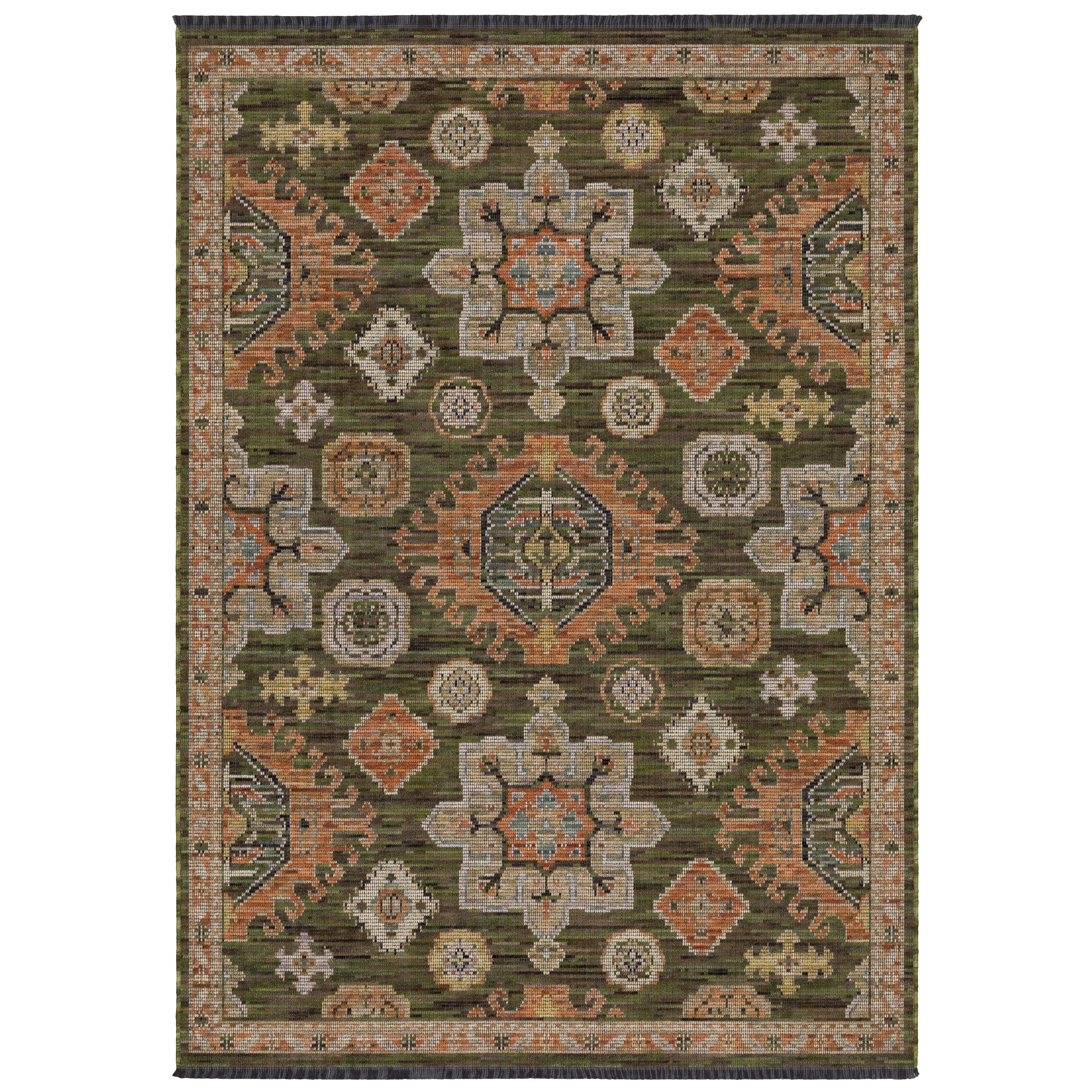 Oriental Weavers Legacy LGY02 Green/Rust Area Rug