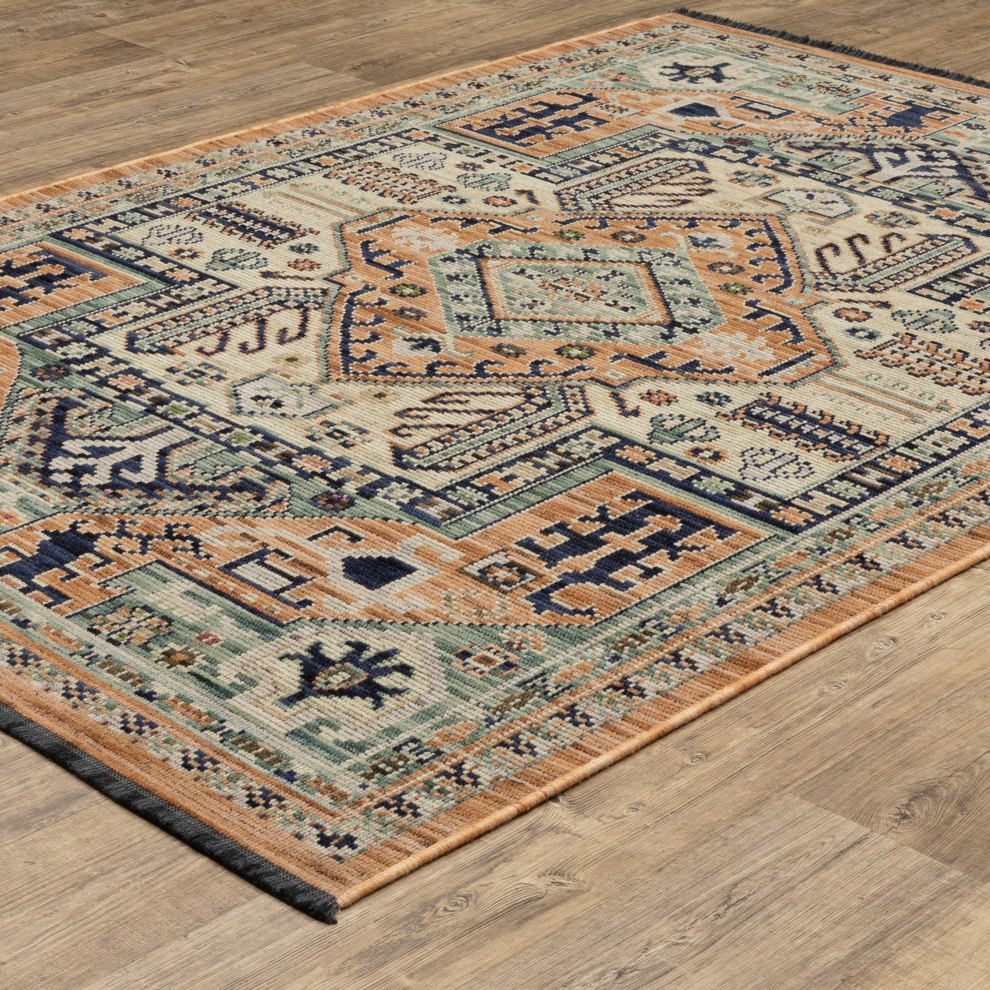 Oriental Weavers Legacy LGY04 Rust/Blue Area Rug