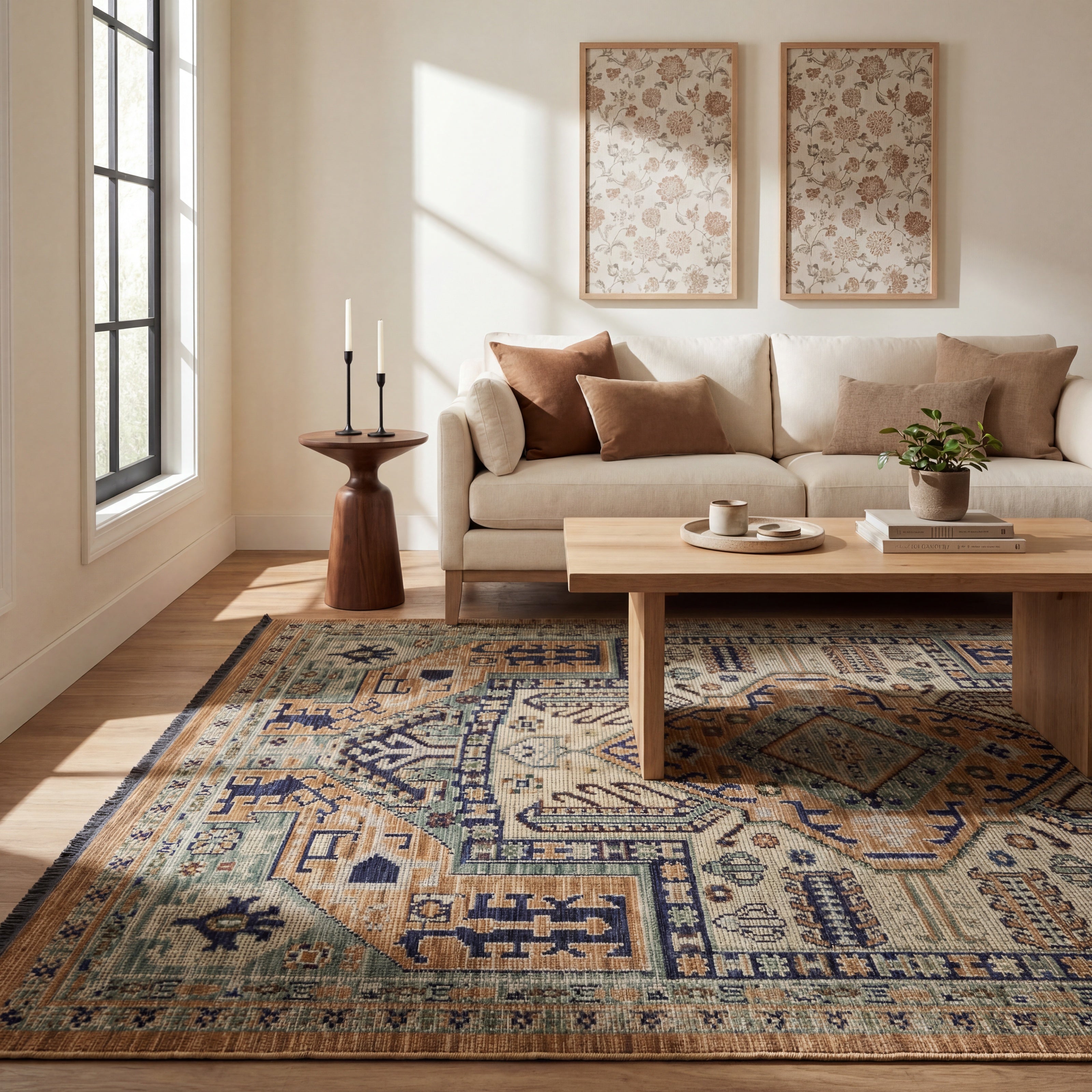 Oriental Weavers Legacy LGY04 Rust/Blue Area Rug