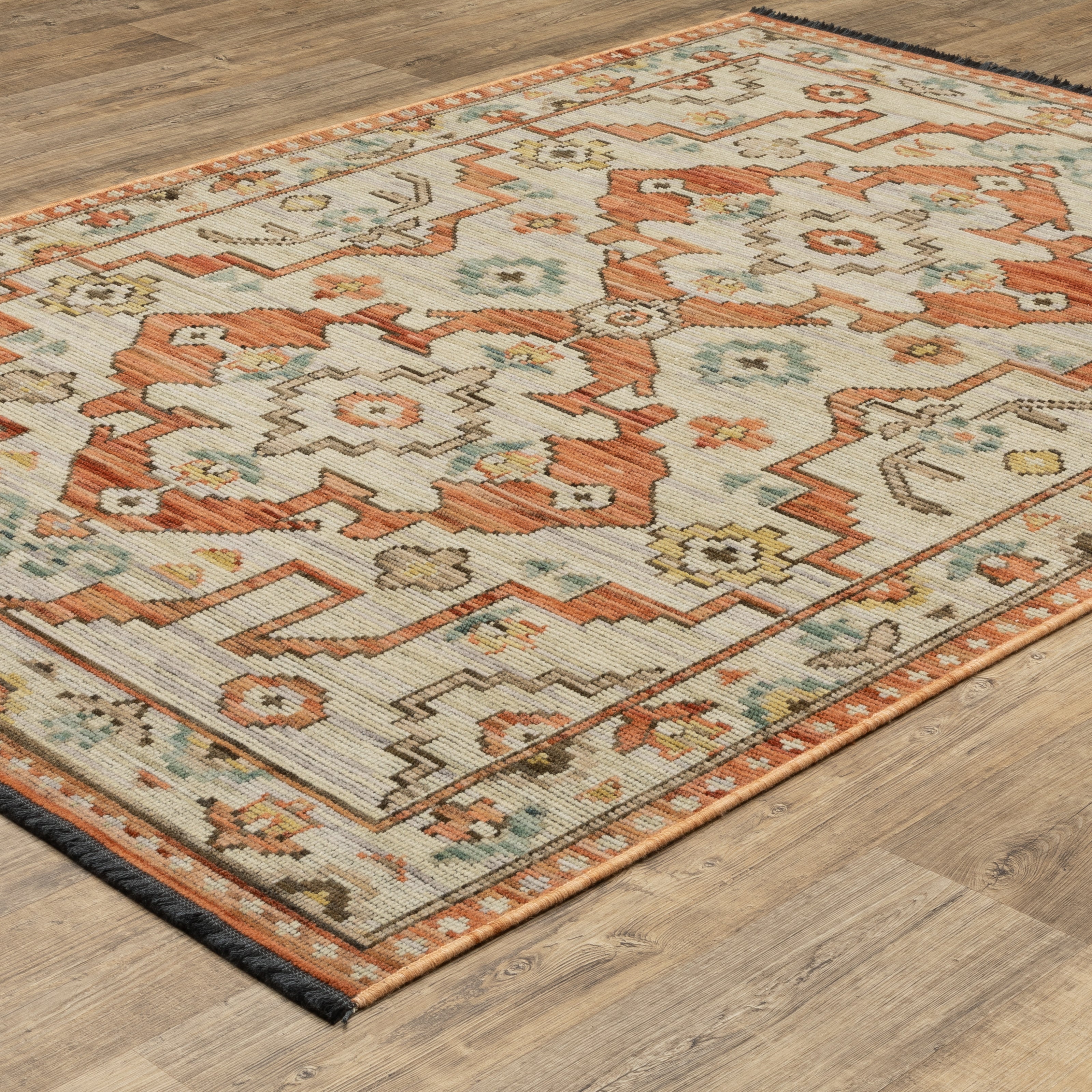 Oriental Weavers Legacy LGY07 Rust/Blue Area Rug