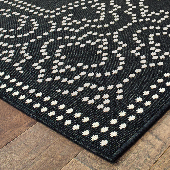 Oriental Weavers Marina 1247K Black/Ivory Area Rug