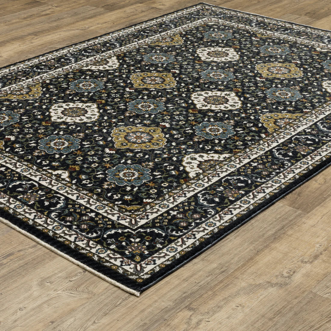 Oriental Weavers Vivian VI04C Navy/Gold Area Rug