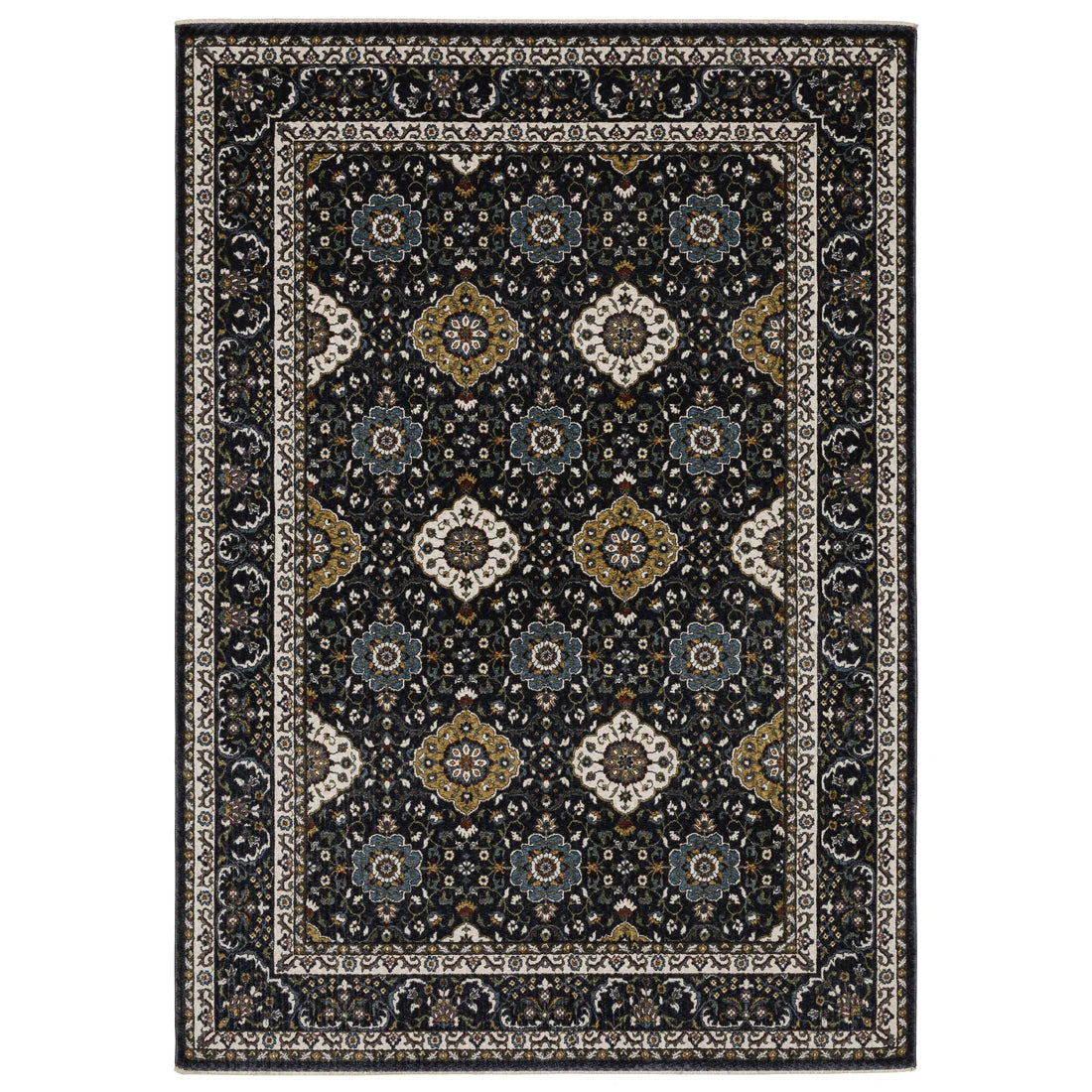 Oriental Weavers Vivian VI04C Navy/Gold Area Rug