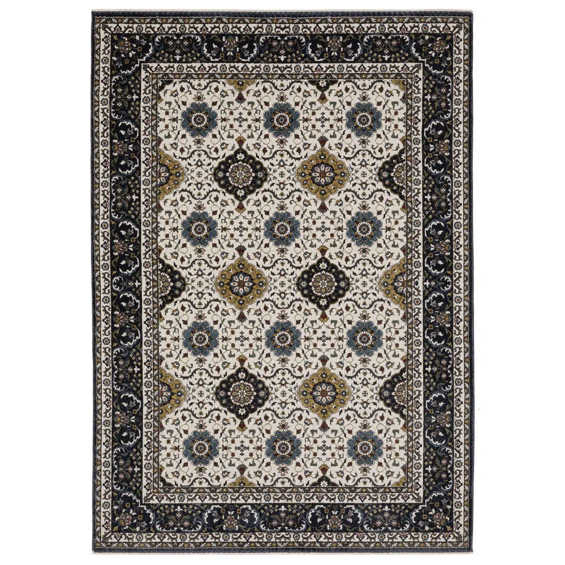 Aiental Weavers Vivian VI04D Ivory/Navy Area Rug