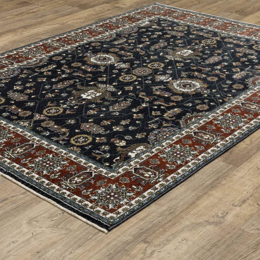 Oriental Weavers Vivian VI05A Navy/Red Area Rug