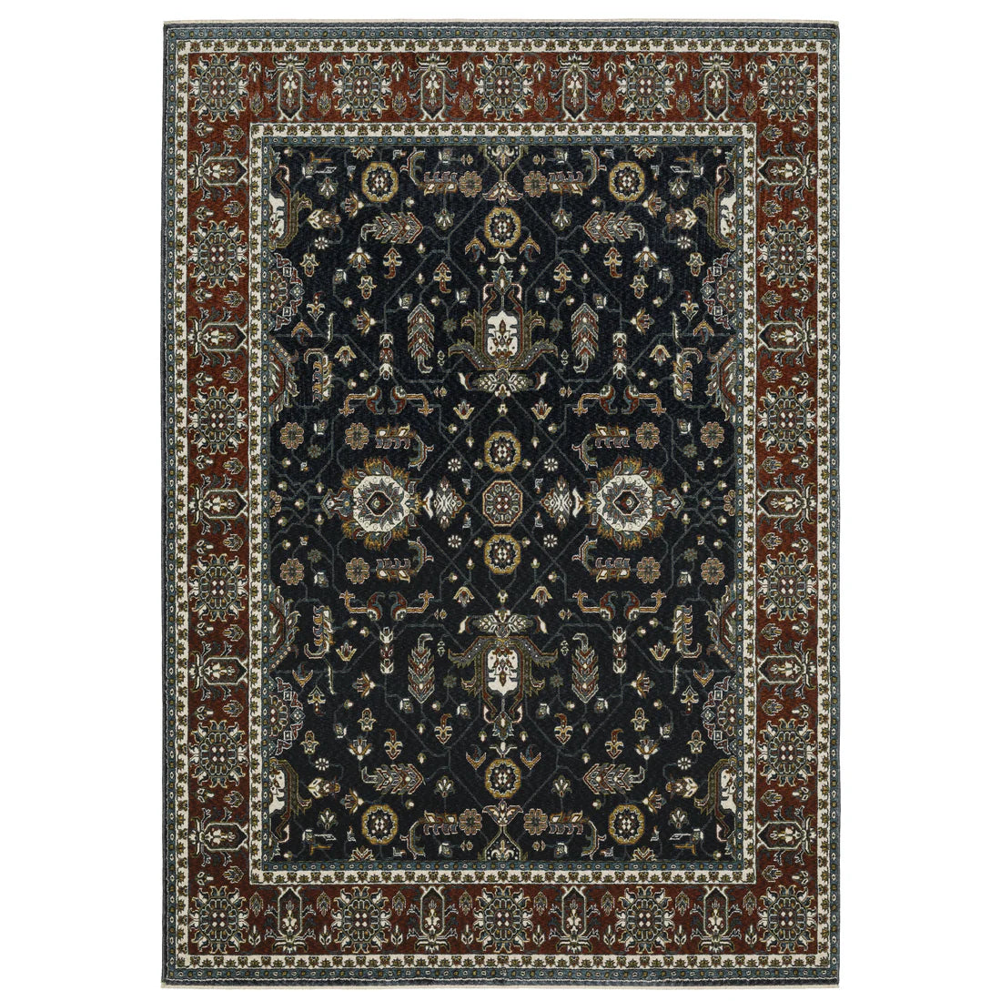 Oriental Weavers Vivian VI05A Navy/Red Area Rug