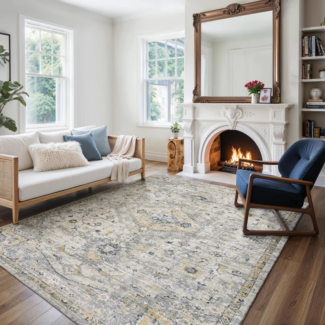 Oriental Weavers Windham WIN03 Ivory/Gold Area Rug