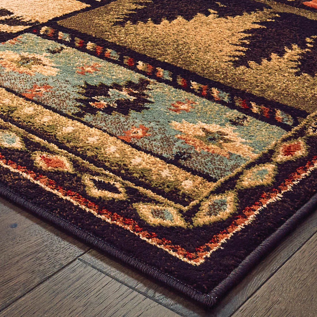 Oriental Weavers Woodlands 1041C Black/Multi Area Rug