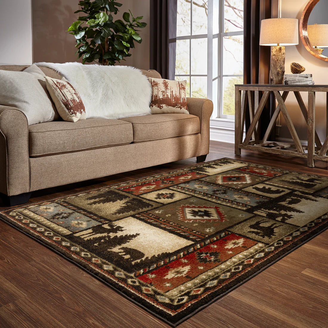 Oriental Weavers Woodlands 1041C Black/Multi Area Rug