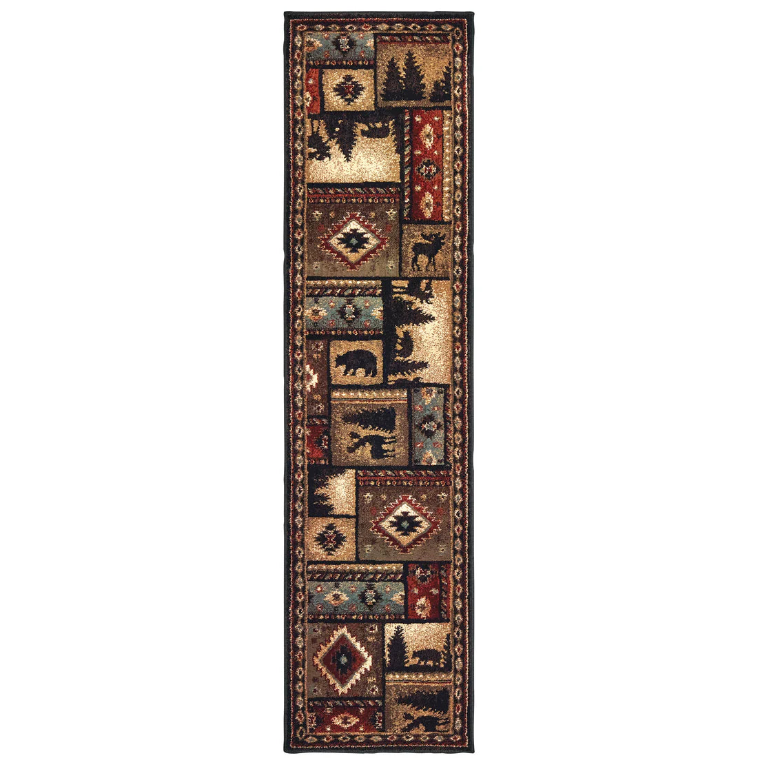 Oriental Weavers Woodlands 1041C Black/Multi Area Rug