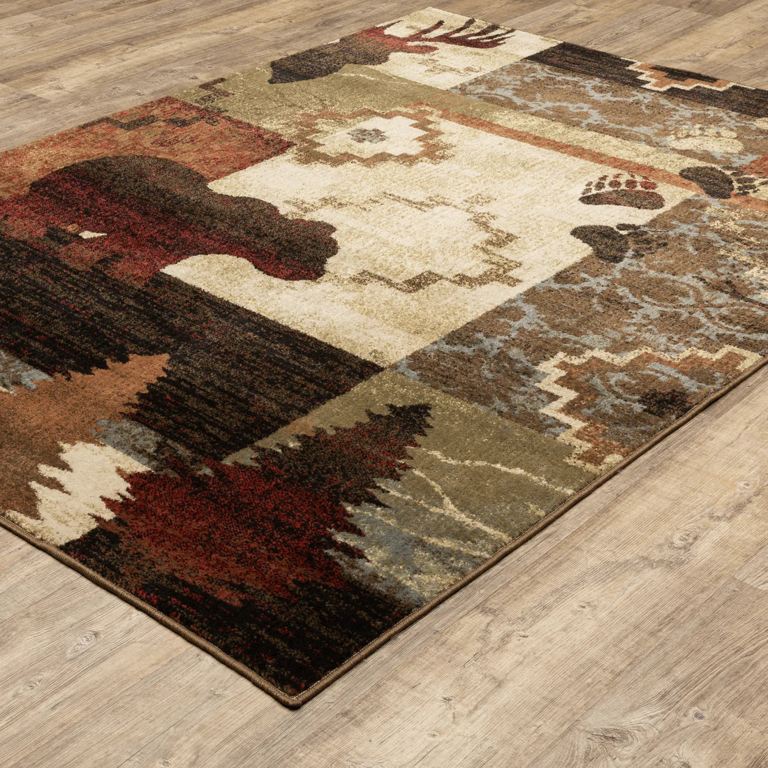 Oriental Weavers Woodlands 9649A Brown/Rust Area Rug