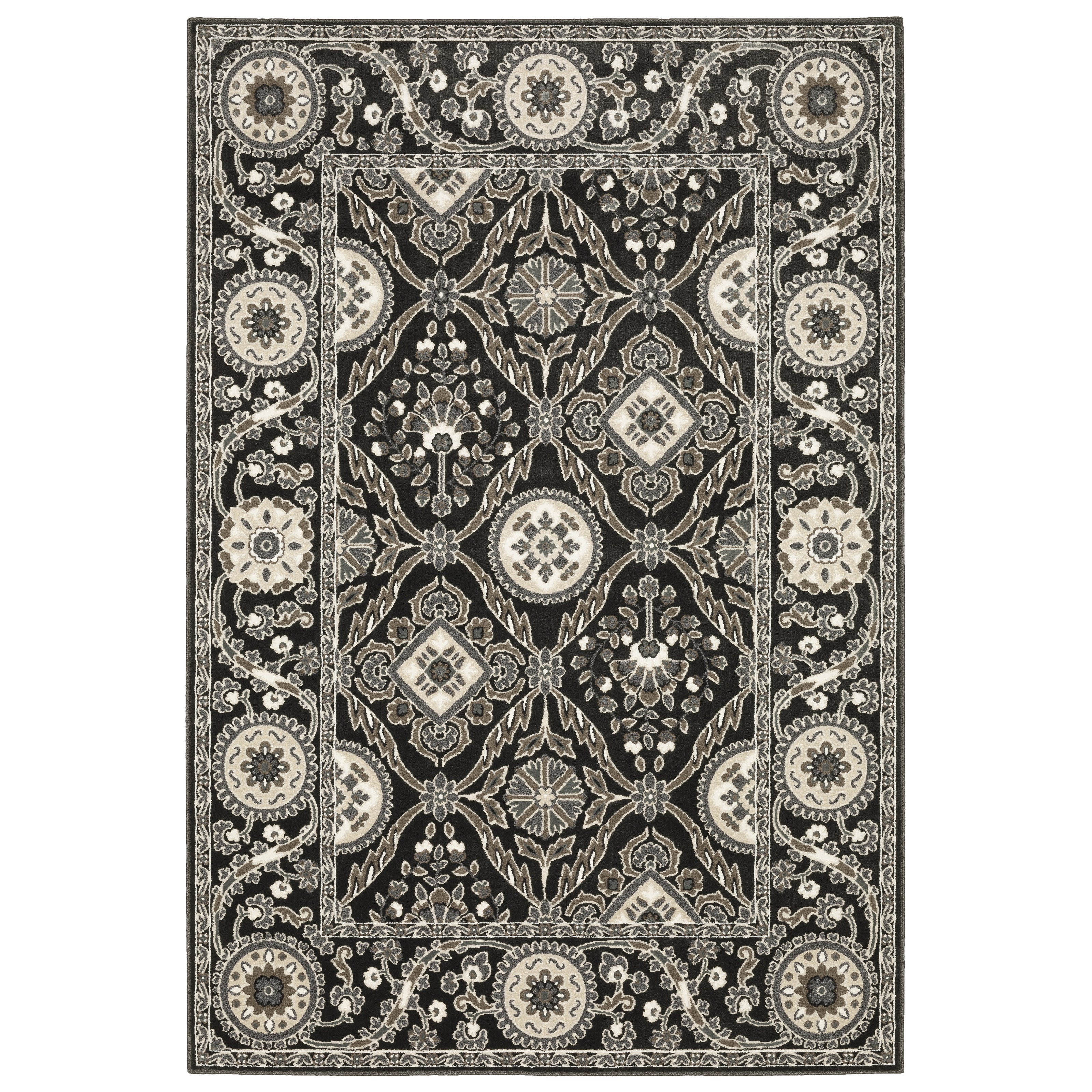 Oriental Weavers Raylan RAY05 Black/Grey Area Rug