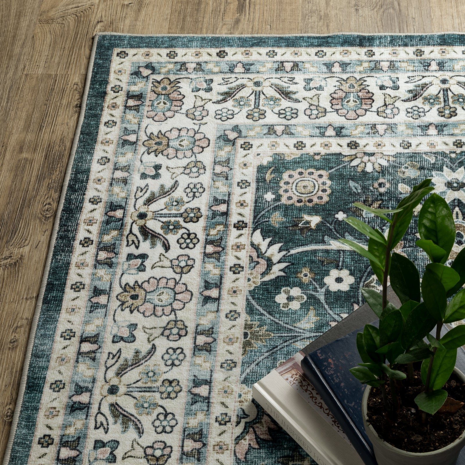 Oriental Weavers Sumter SUM08 Teal/Ivory Area Rug