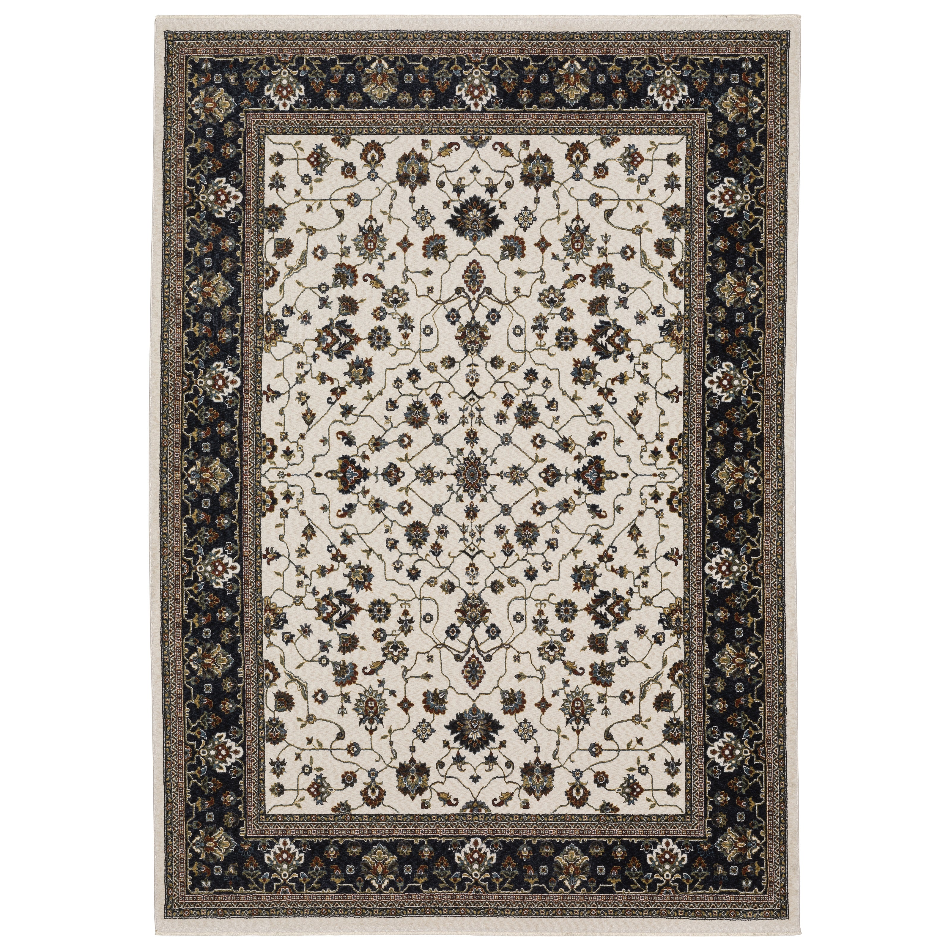 Oriental Weavers Vivian VI02B Ivory/Navy Area Rug