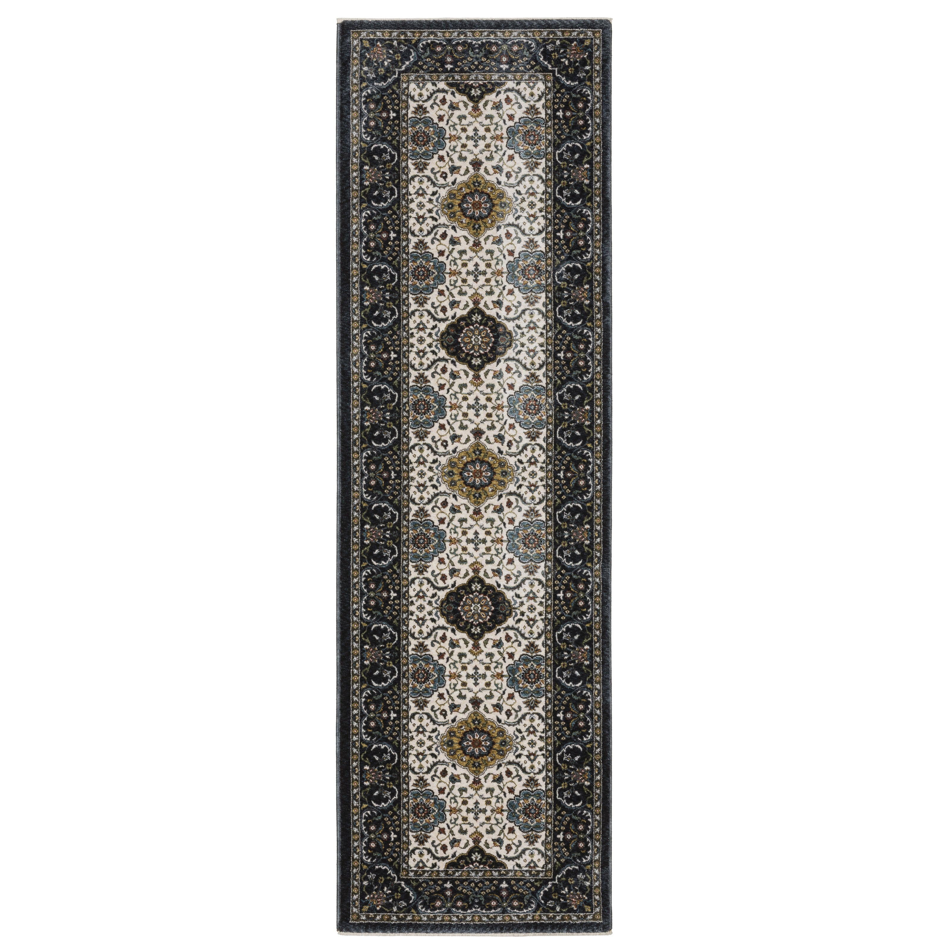Oriental Weavers Vivian VI04D Ivory/Navy Area Rug