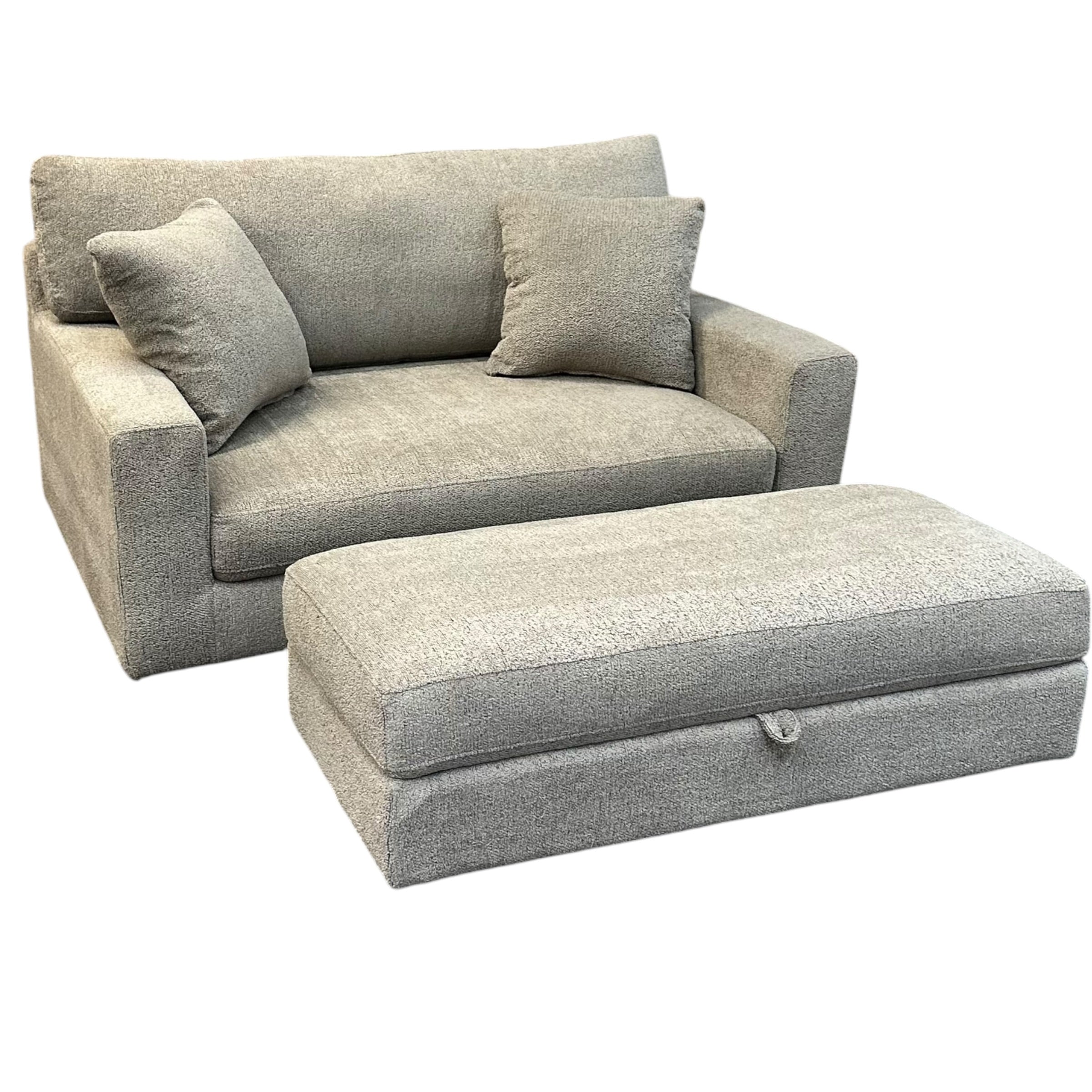 Living Room Chair and Ottoman with Storage
