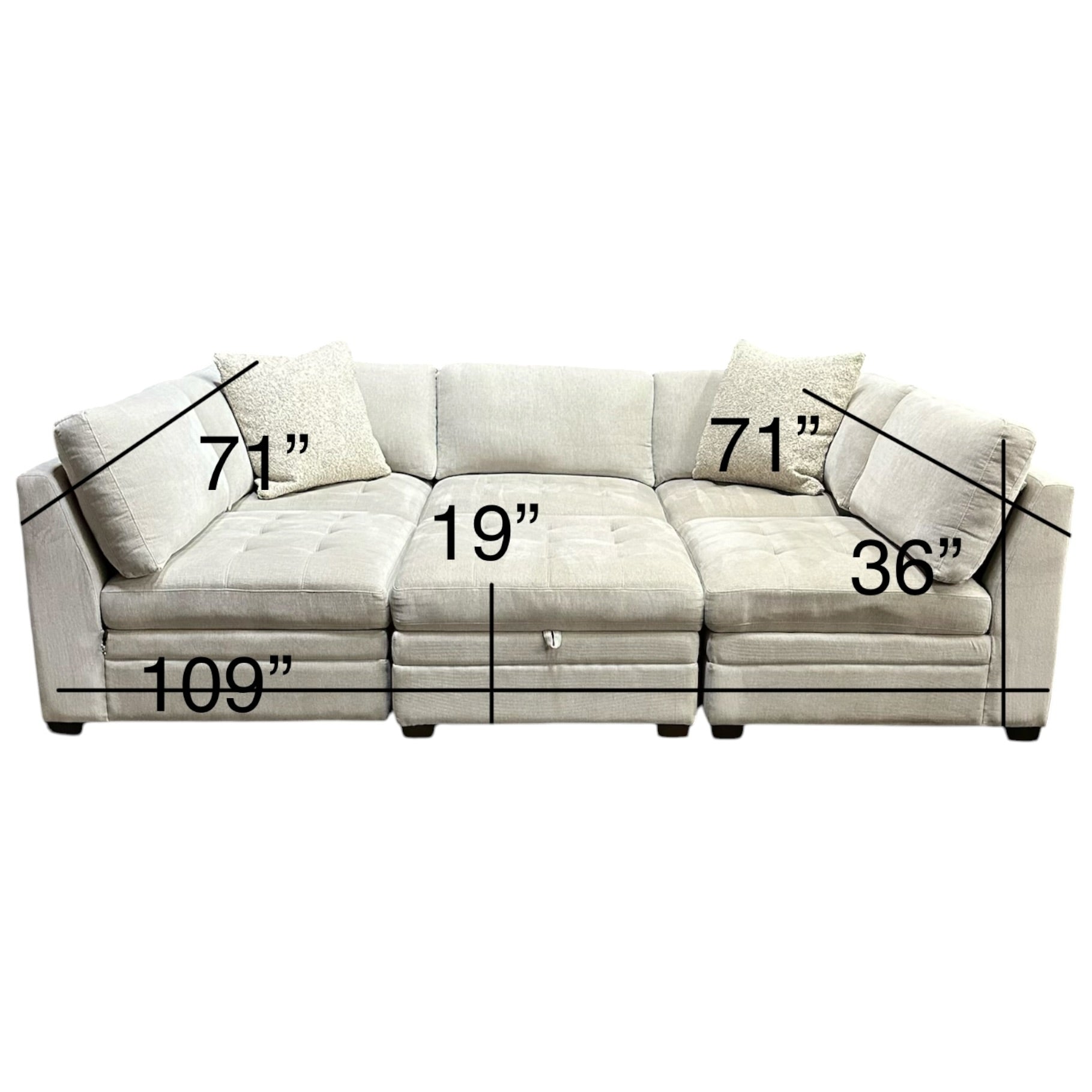 Modular Sectional with storage ottoman