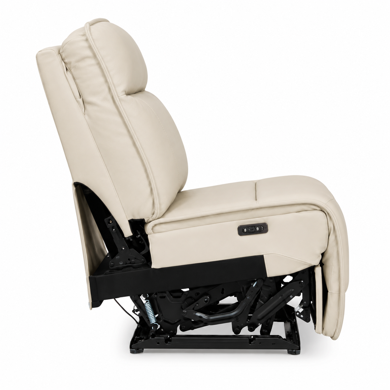 Madison Power Armless Recliner with Adjustable Headrest – Almond