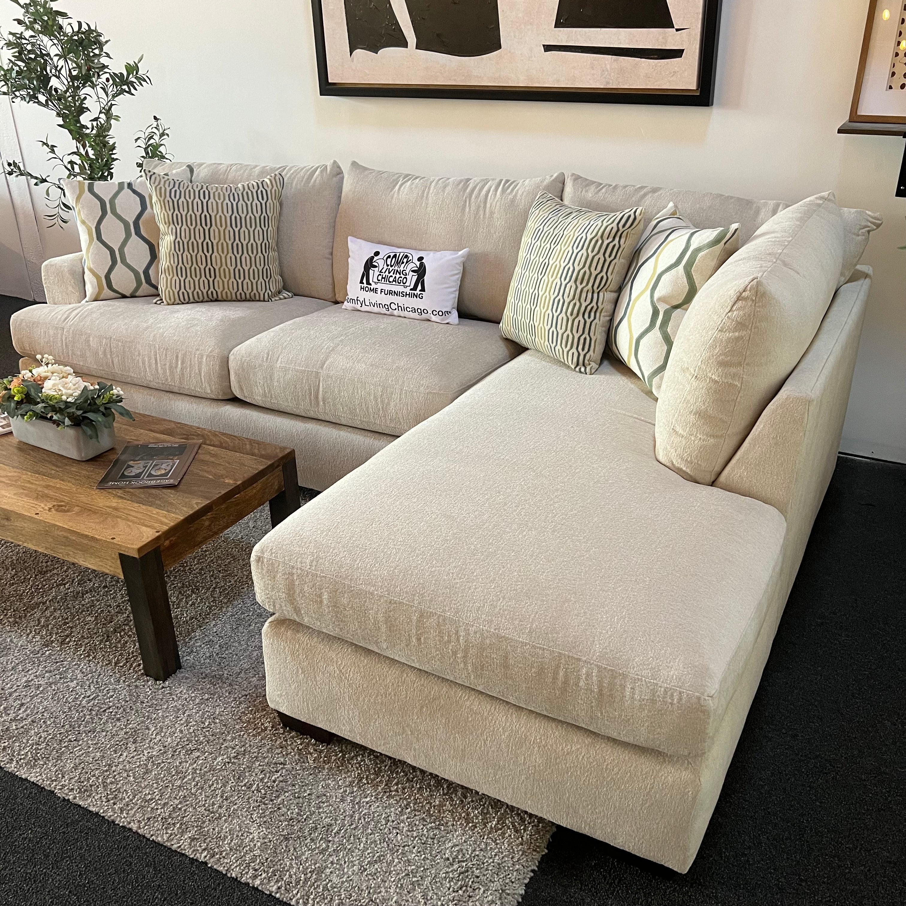 Sandburg Two Piece Sectional Sofa with Bumper Chaise