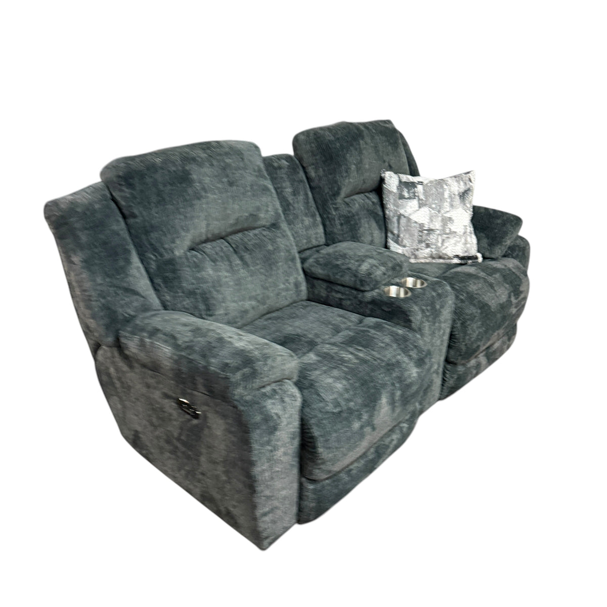 Charcoal Gray Electric Recliner Loveseat