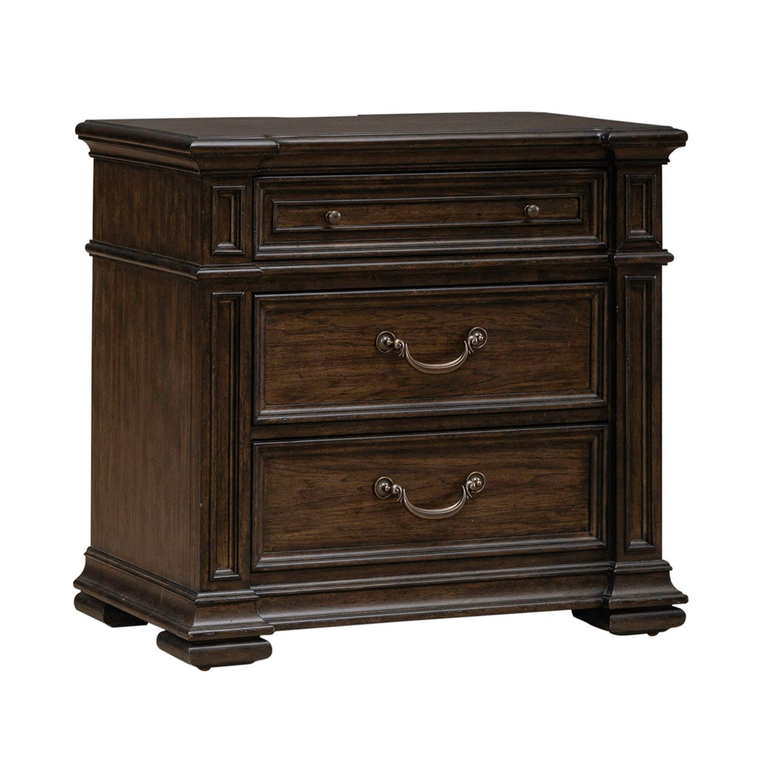 Providence Park - Nightstand With Charging Station - Chateau Brown
