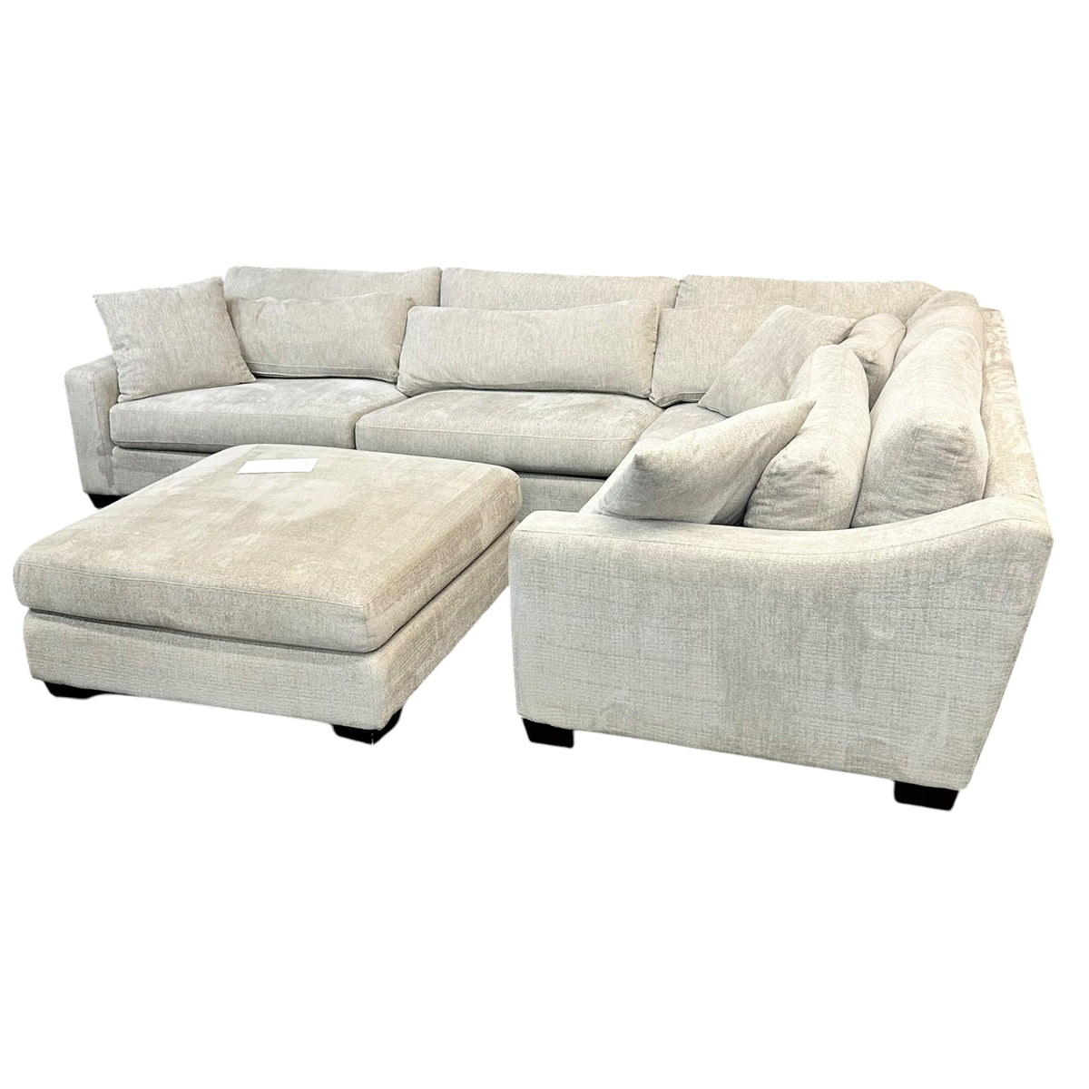 Corner Sectional with Matching Ottoman in Light Gray