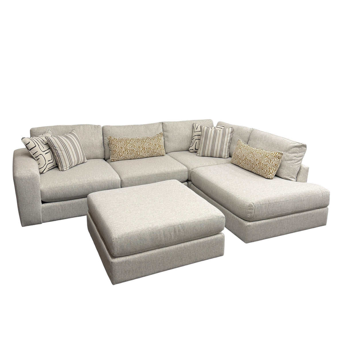 Mason Modular Sectional with RAF Bumper Chaise and Ottoman