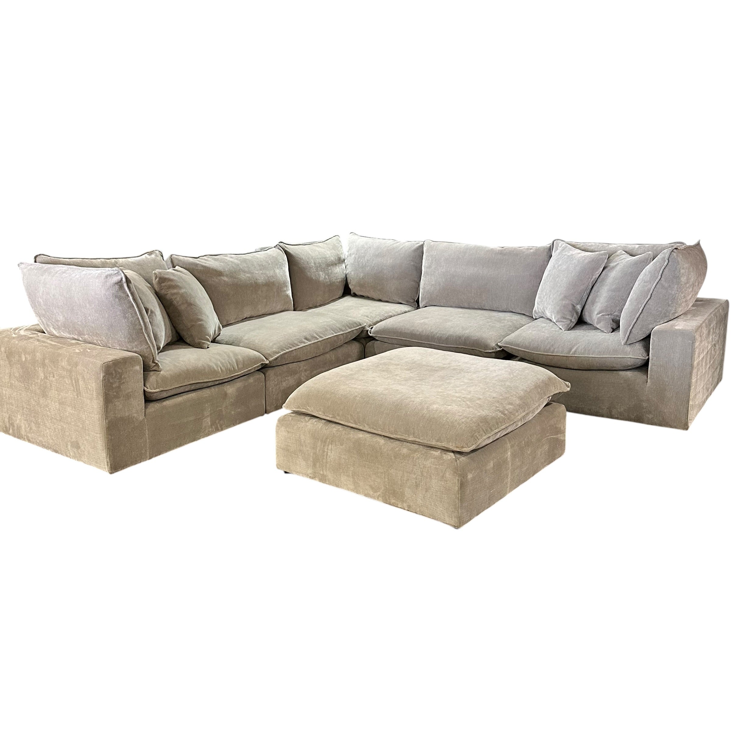 Serene 6-piece Fabric Modular Sectional, Taupe