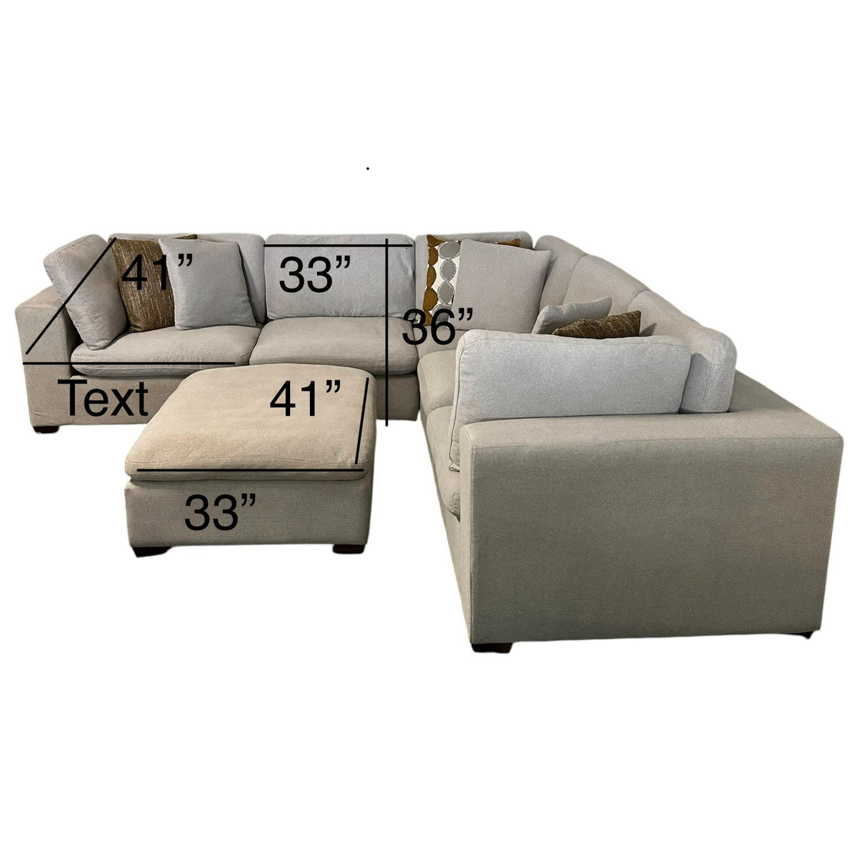 Modular 6-Piece Sectional Cloud Couch with Matching Ottoman