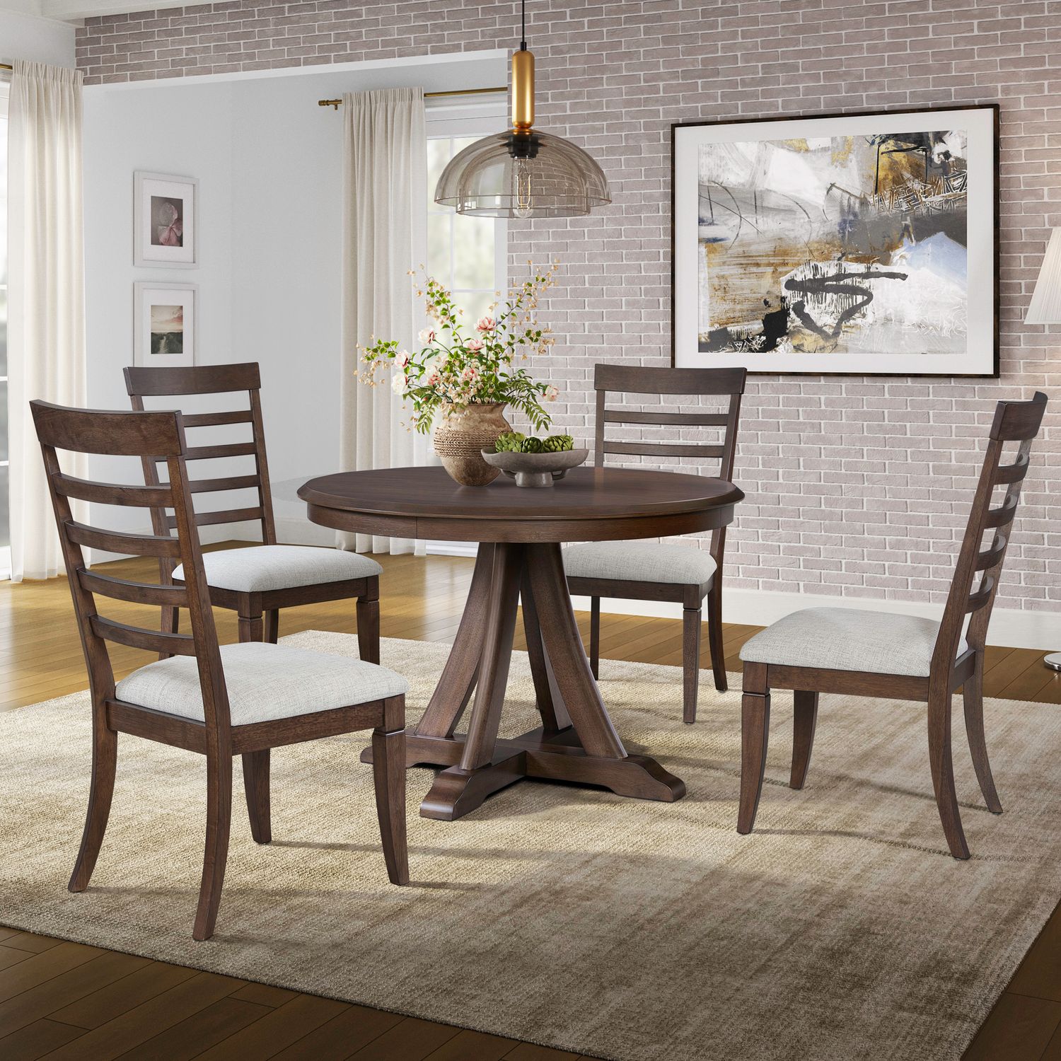 5 Piece Pedestal Table Set