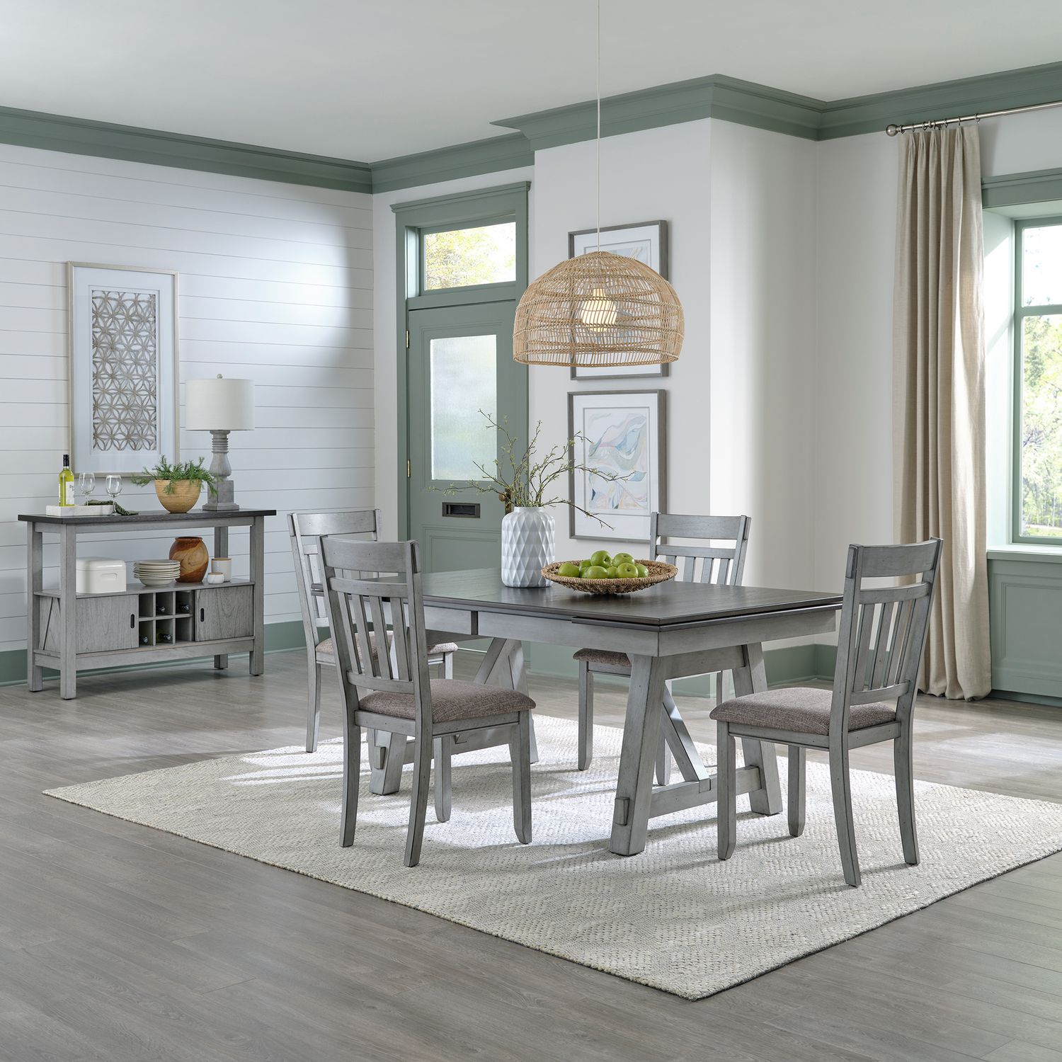 5 Piece Trestle Table Set